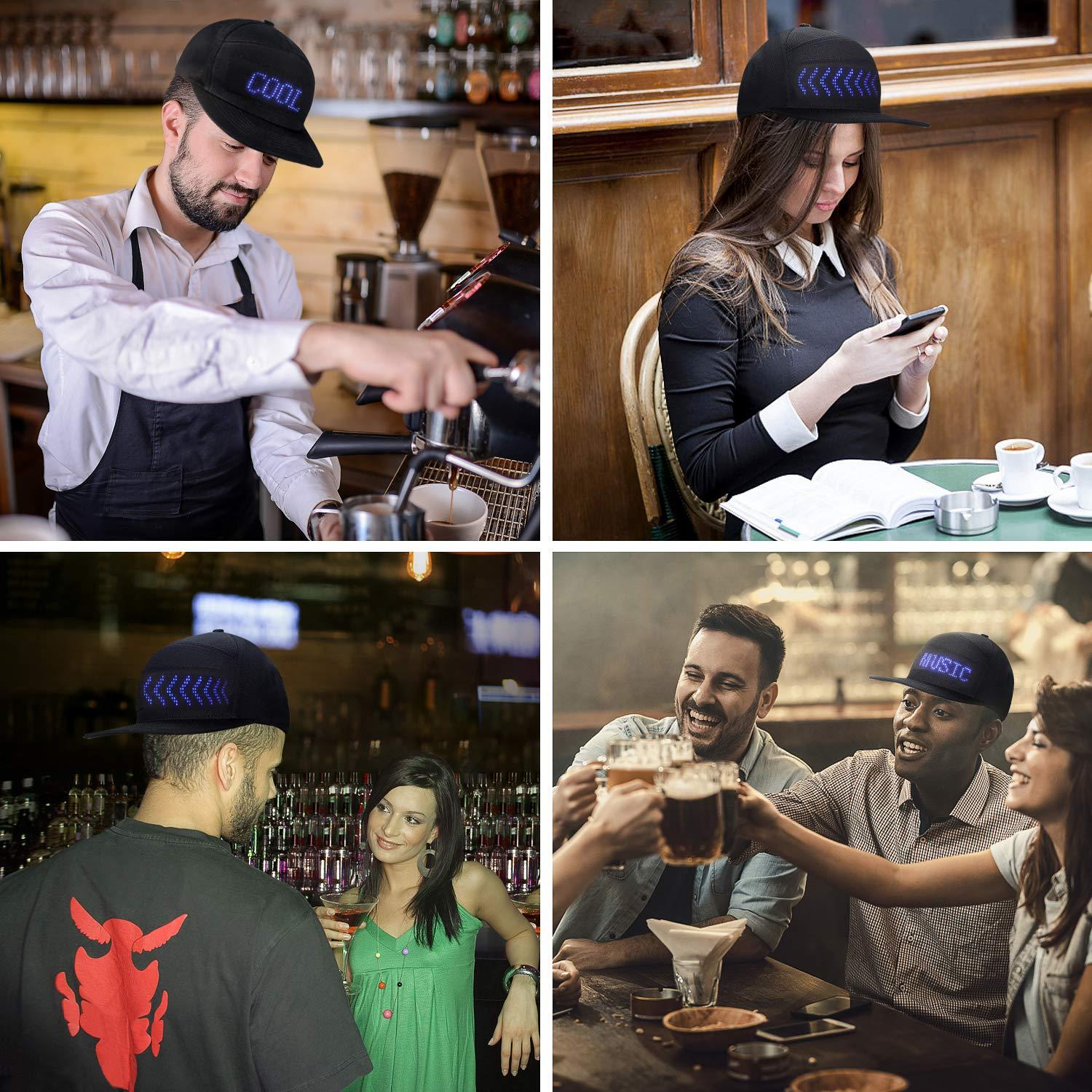 Gorra LED Alavisxf XX Ajustable con Pantalla Desmontable