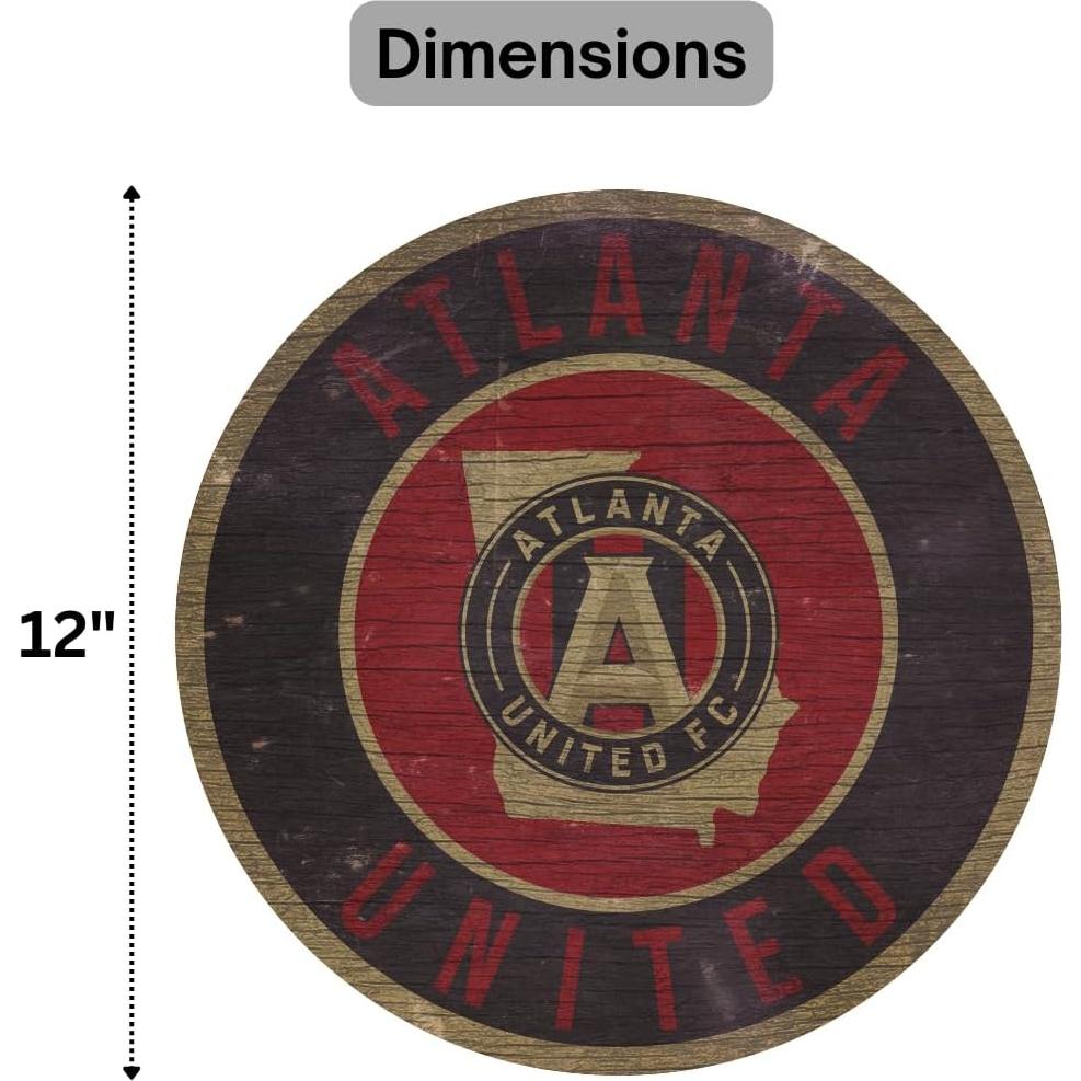 Cartel de Madera Atlanta United FC 30.48 cm Decoración Pared