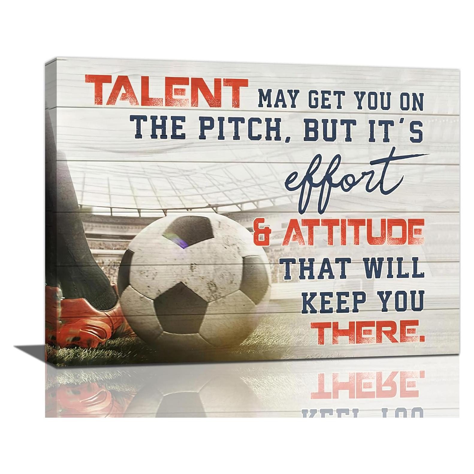 Pintura de Pared de Fútbol Motivacional 40x30 cm - Regalo Ideal