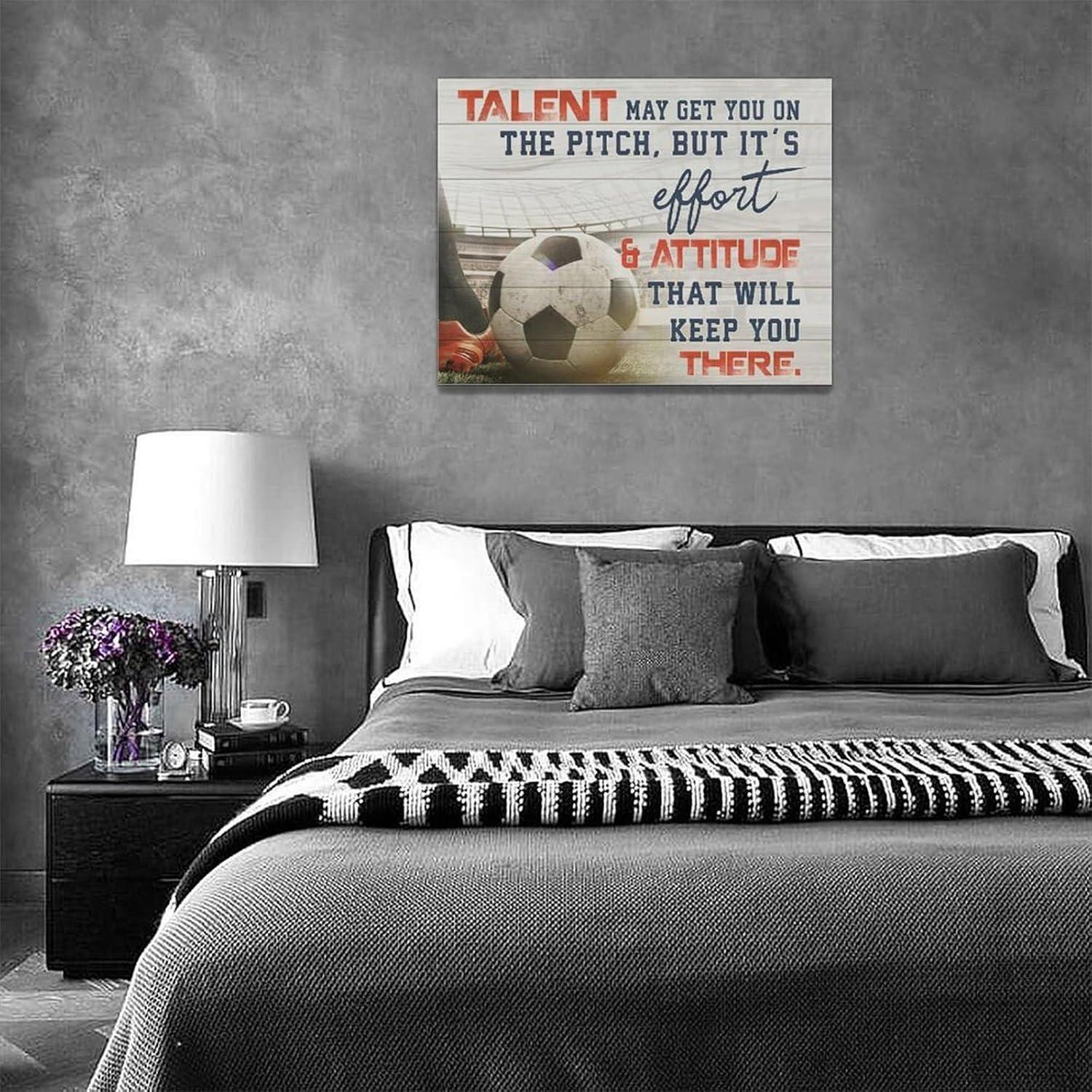 Pintura de Pared de Fútbol Motivacional 40x30 cm - Regalo Ideal