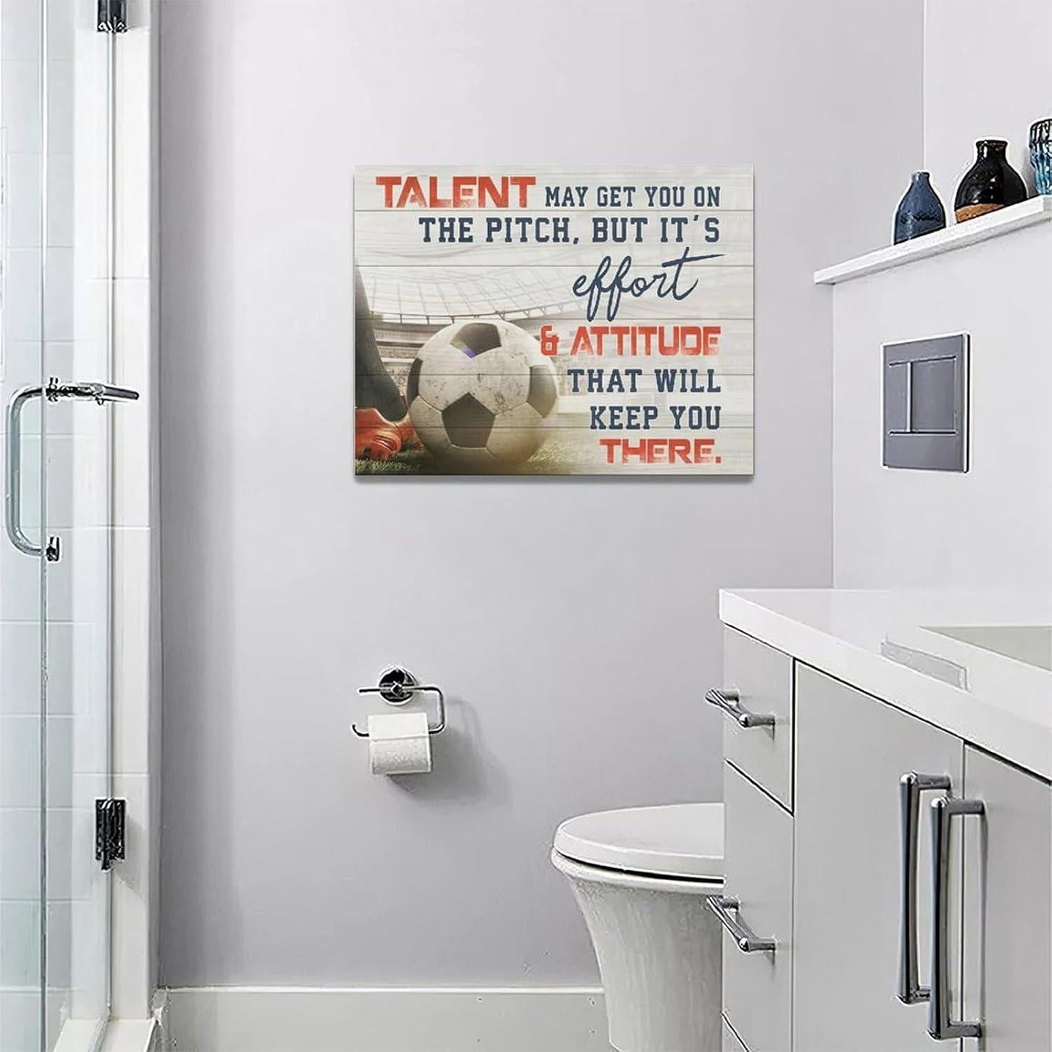 Pintura de Pared de Fútbol Motivacional 40x30 cm - Regalo Ideal