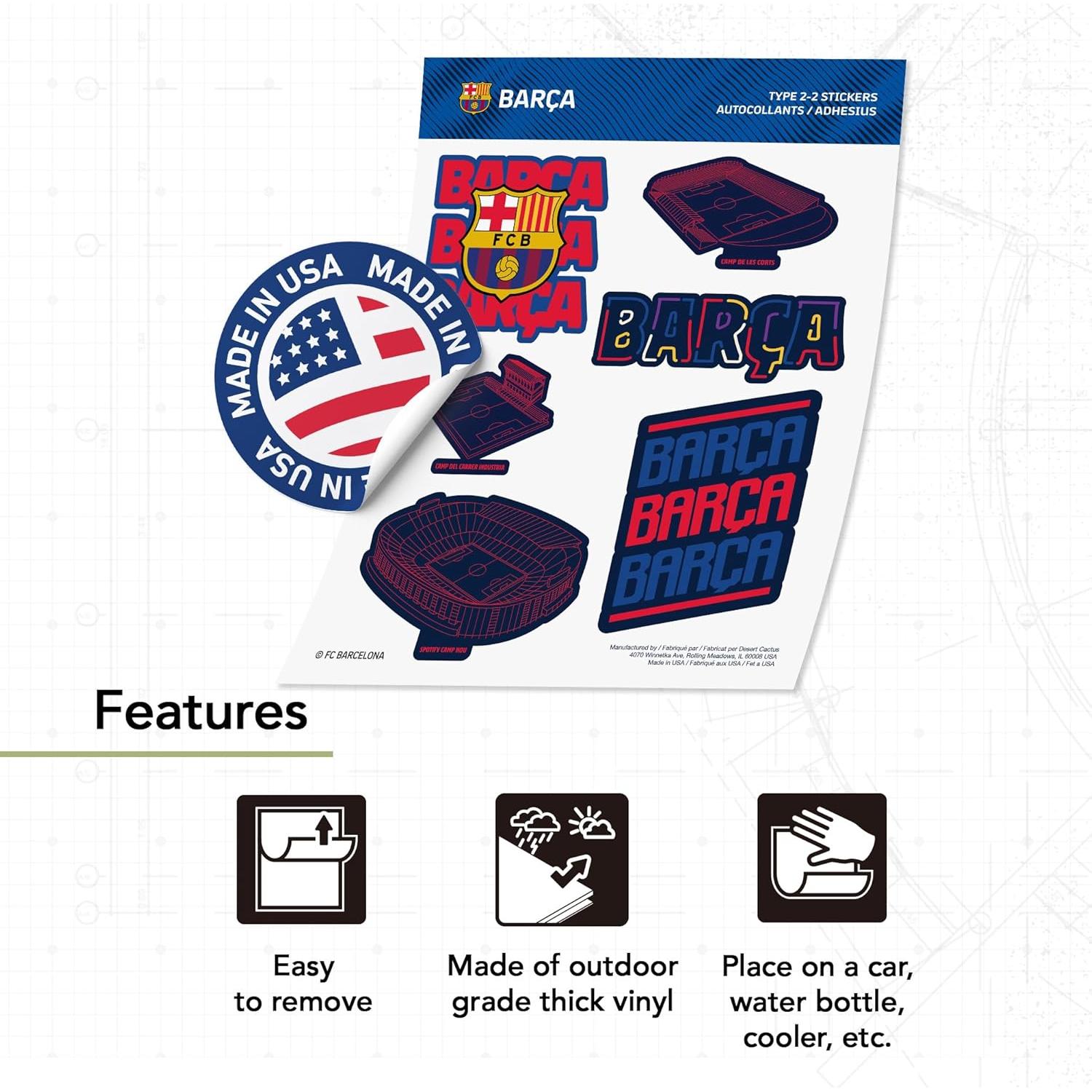 Calcomanías FC Barcelona Desert Cactus Vinilo 21.6x27.9cm