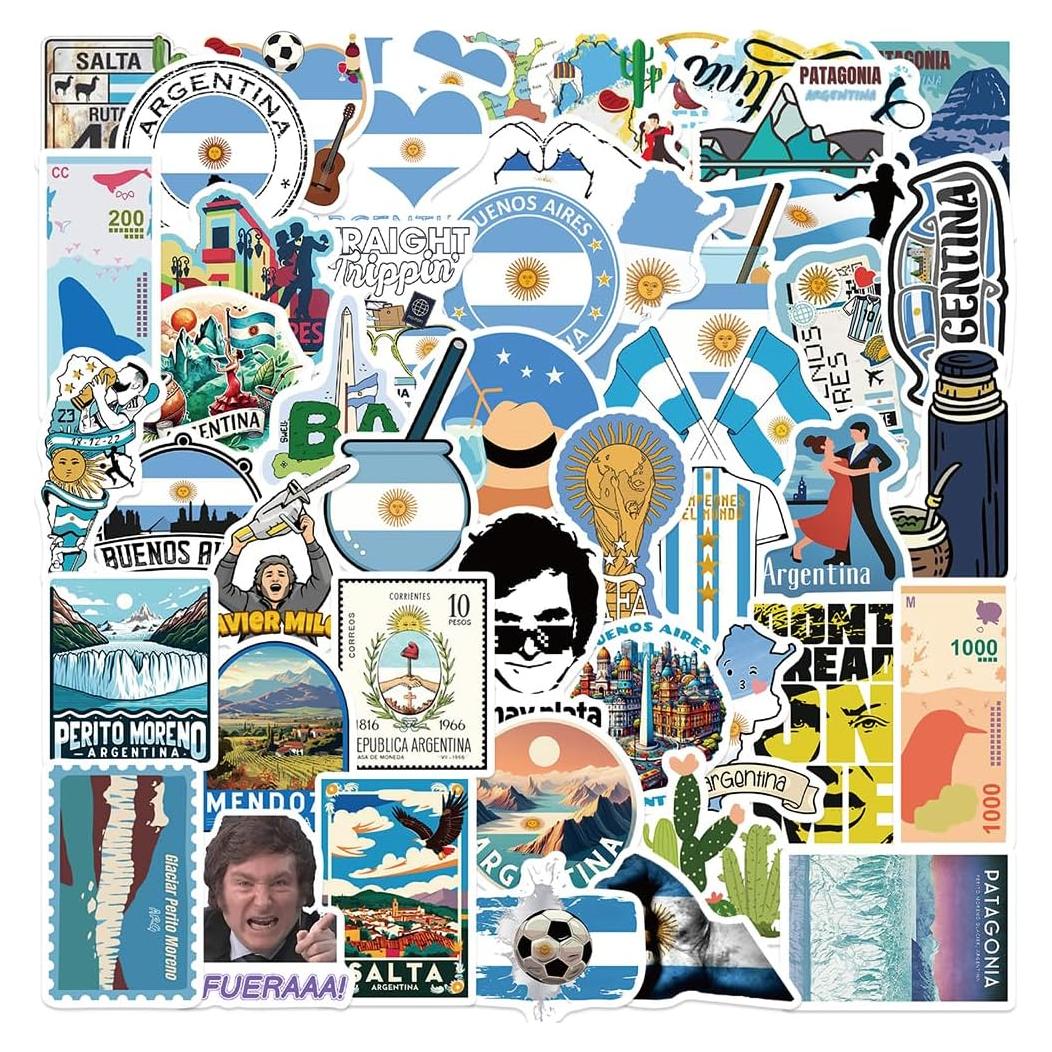 Pegatinas de Vinilo LIFEPAL - 50 Pcs Temática Argentina