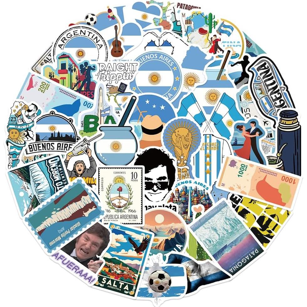 Pegatinas de Vinilo LIFEPAL - 50 Pcs Temática Argentina