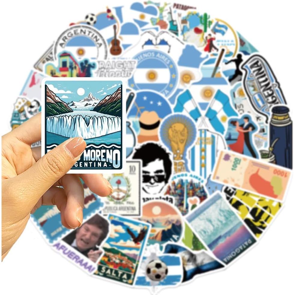 Pegatinas de Vinilo LIFEPAL - 50 Pcs Temática Argentina
