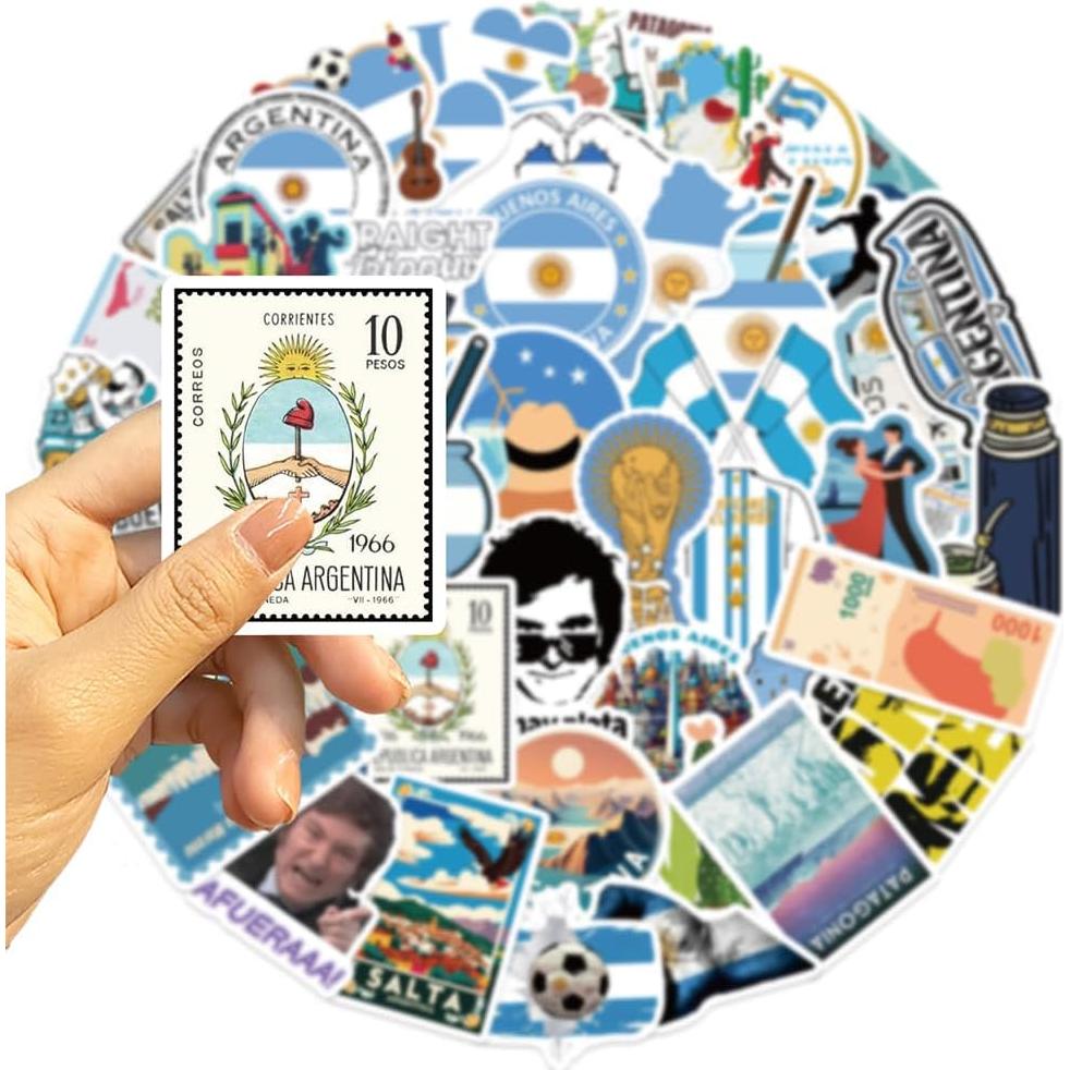 Pegatinas de Vinilo LIFEPAL - 50 Pcs Temática Argentina