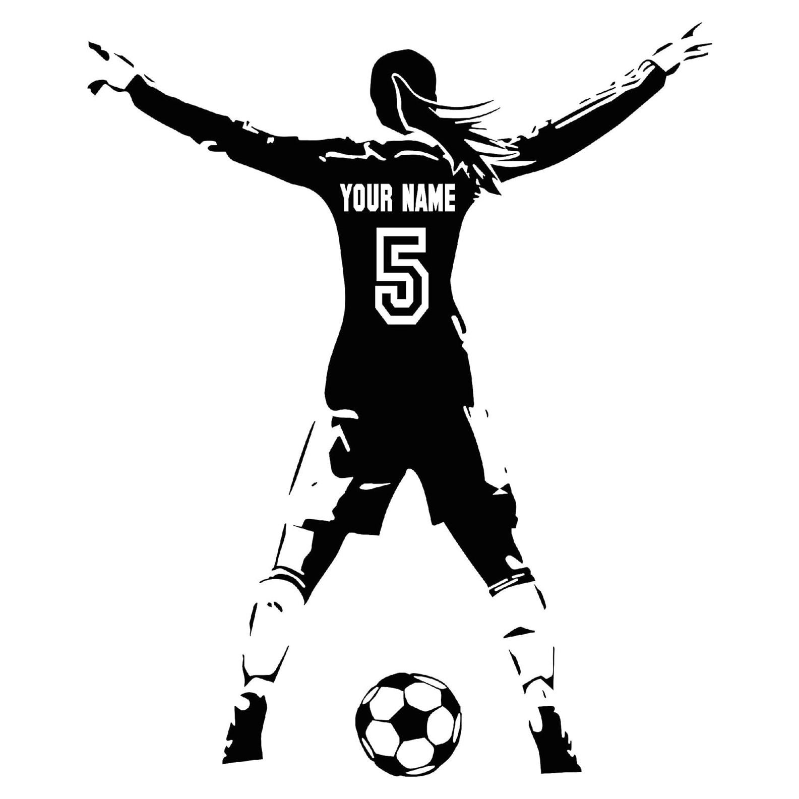 Calcomanía de Pared Personalizada The Decal Hub Fútbol Niña