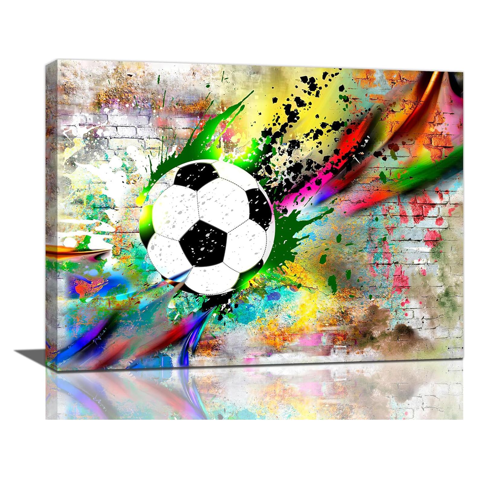 Arte de Pared Lienzo Fútbol Banksy 40x30 cm Decoración