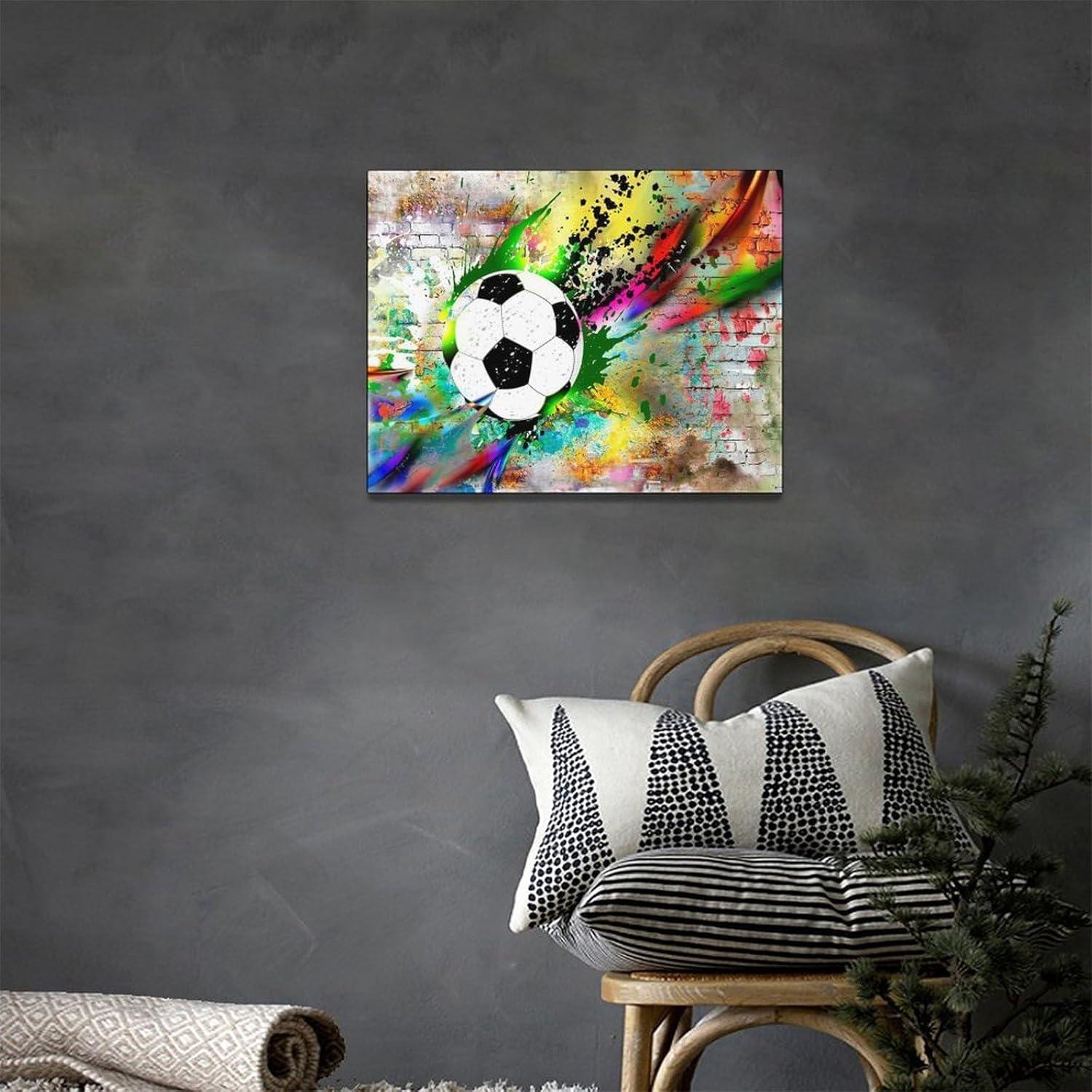 Arte de Pared Lienzo Fútbol Banksy 40x30 cm Decoración