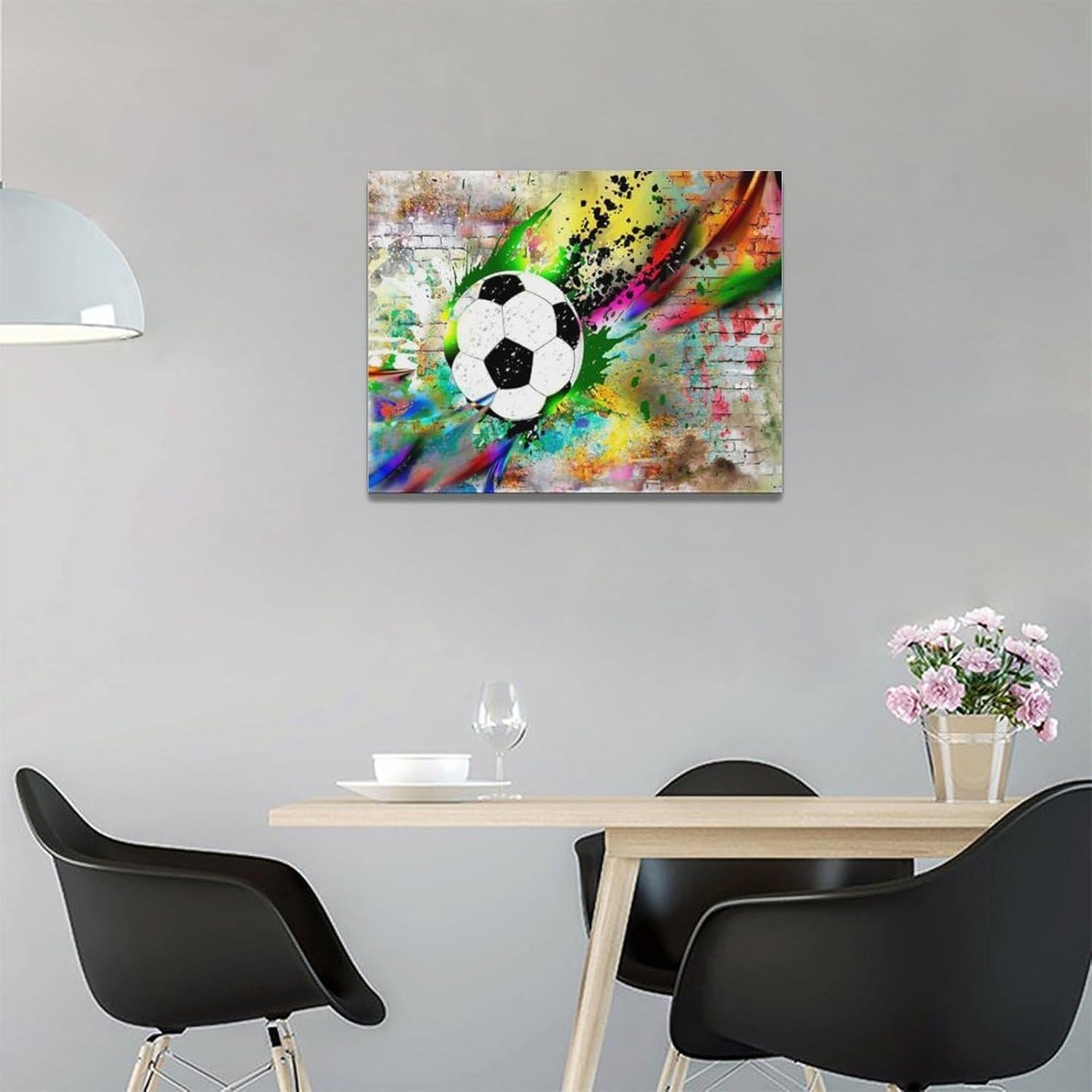 Arte de Pared Lienzo Fútbol Banksy 40x30 cm Decoración