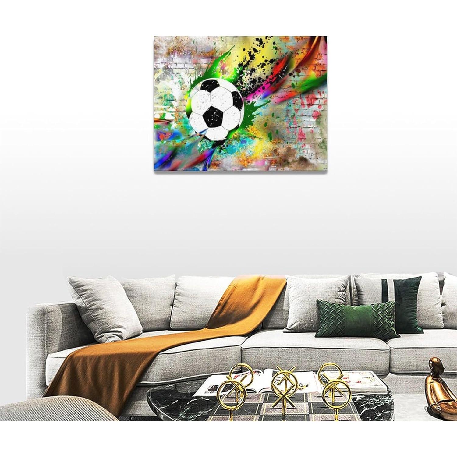 Arte de Pared Lienzo Fútbol Banksy 40x30 cm Decoración