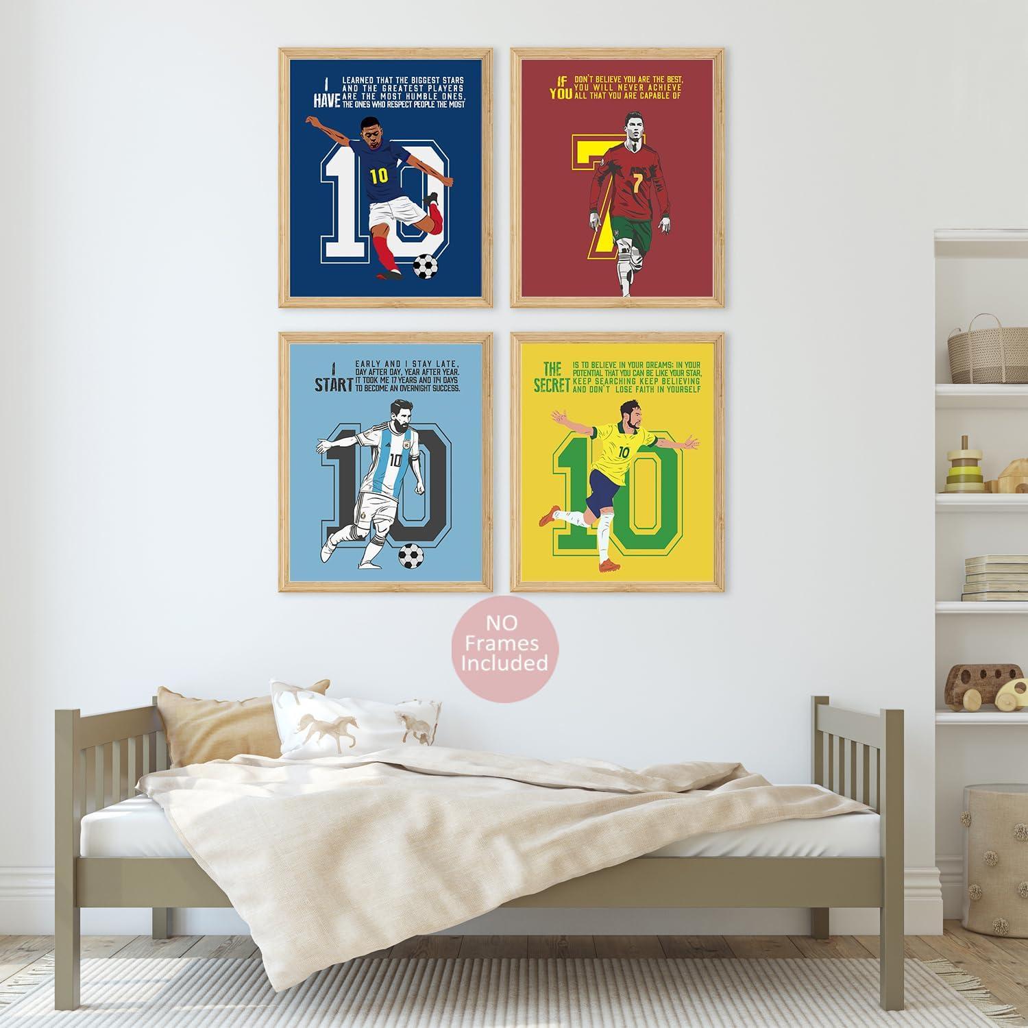 Conjunto de 6 Pósters Motivacionales de Fútbol 20x25 cm