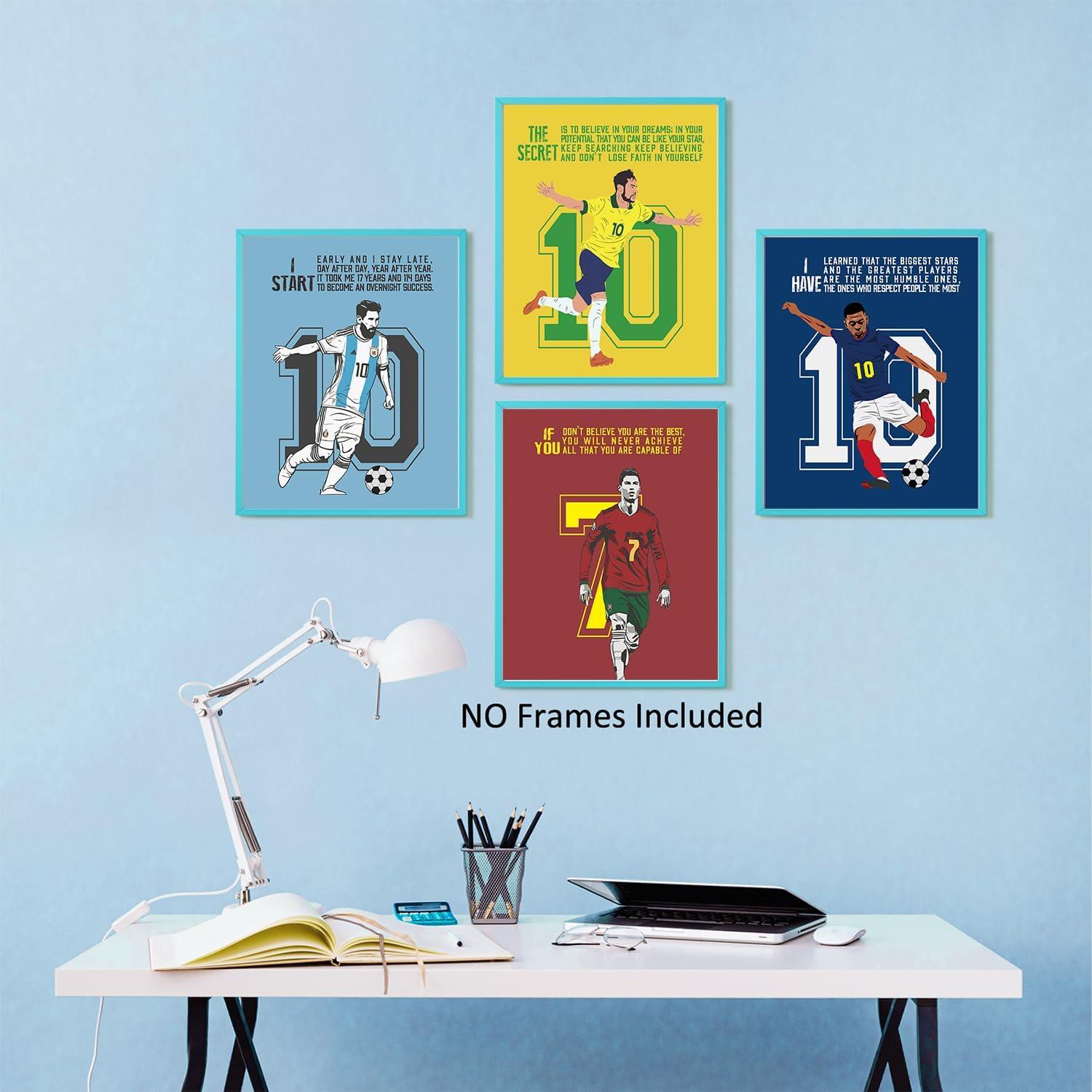 Conjunto de 6 Pósters Motivacionales de Fútbol 20x25 cm