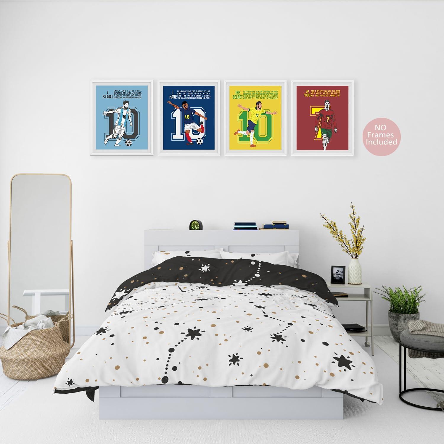 Conjunto de 6 Pósters Motivacionales de Fútbol 20x25 cm