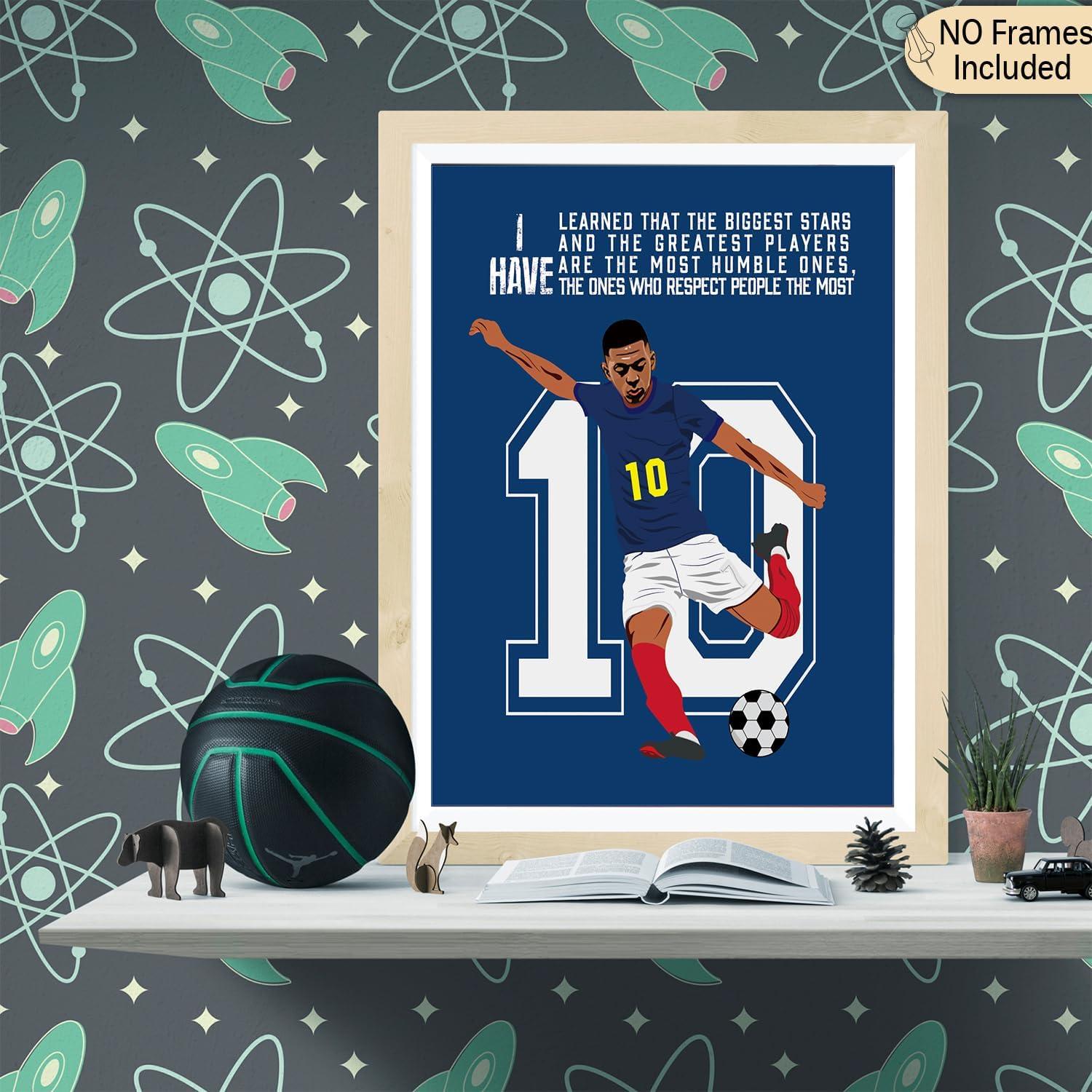 Conjunto de 6 Pósters Motivacionales de Fútbol 20x25 cm