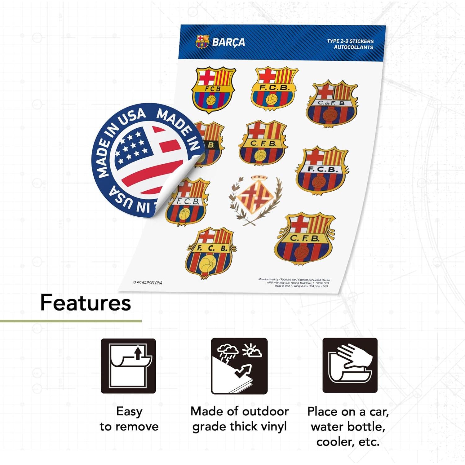 Calcomanías FC Barcelona Desert Cactus Vinilo 21.6x27.9cm