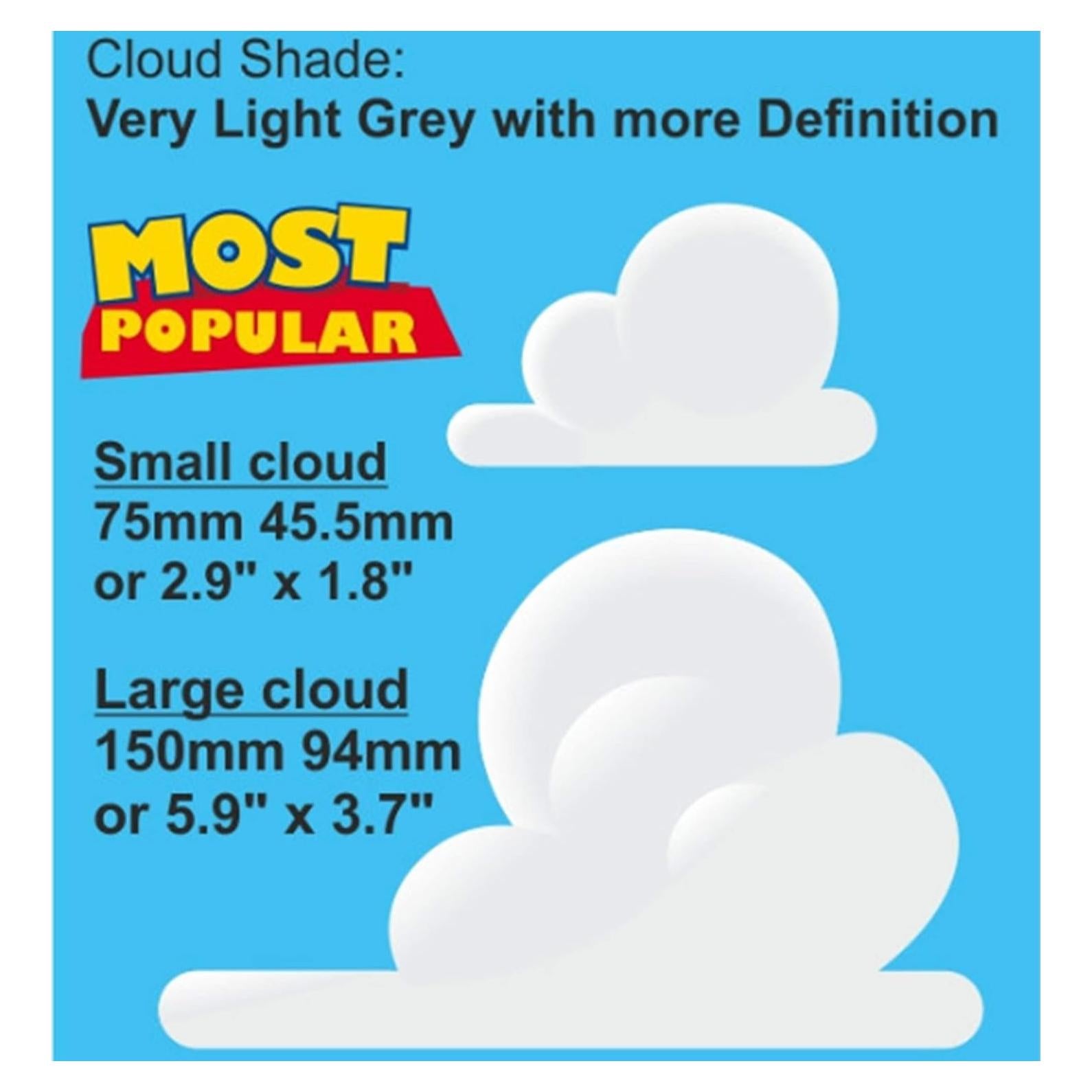 Pegatinas de Vinilo para Pared Nubes Gris Claro 40 Piezas