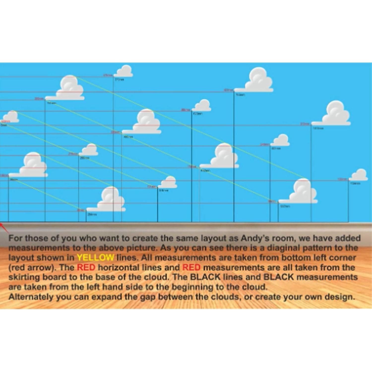 Pegatinas de Vinilo para Pared Nubes Gris Claro 40 Piezas