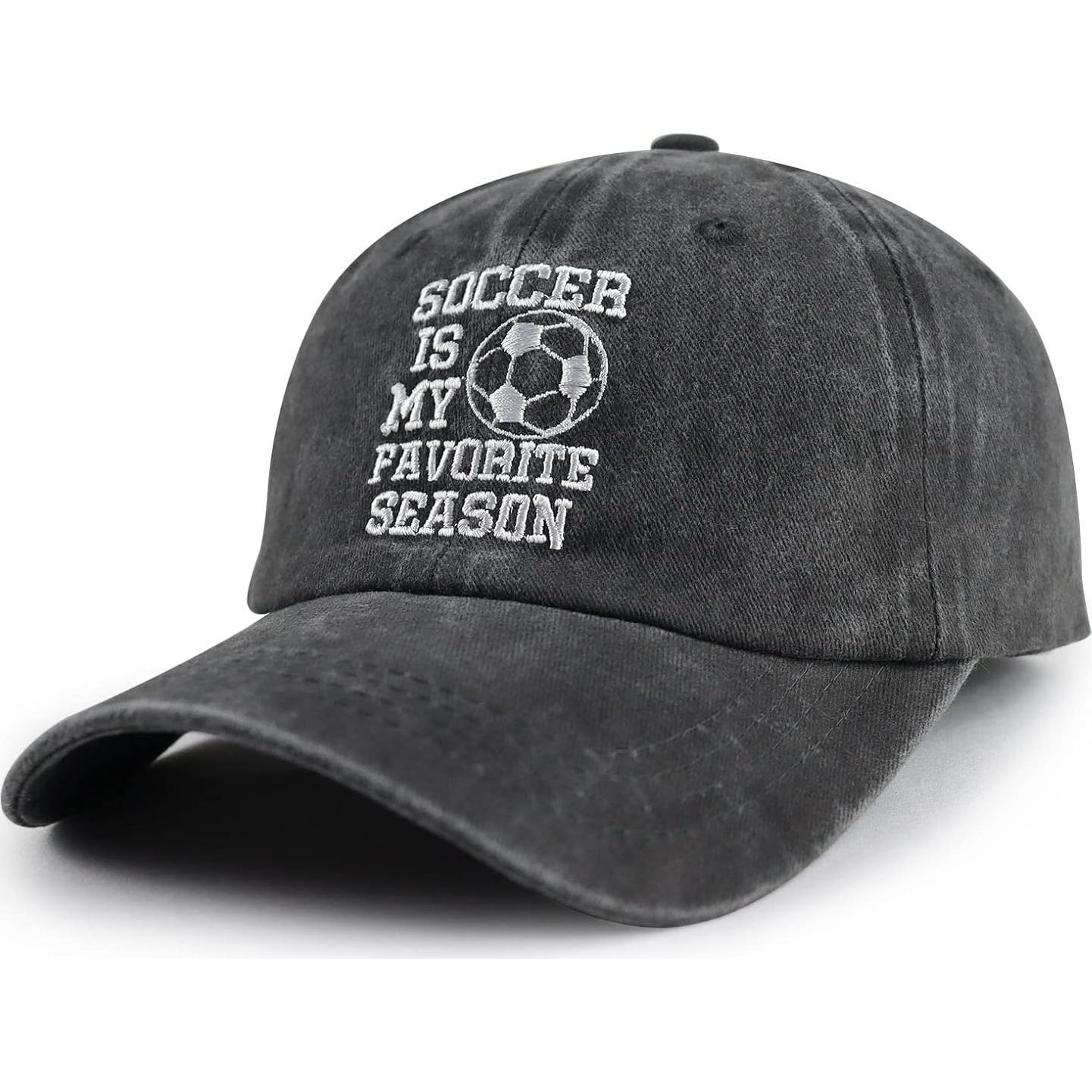 Gorra de Fútbol Ajustable de Algodón Bordada - El Fútbol es Mi Favorito