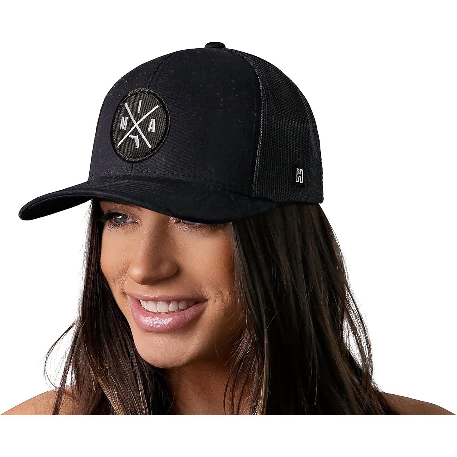 Gorra Trucker HAKA MIA Negra Ajustable Unisex para Exterior