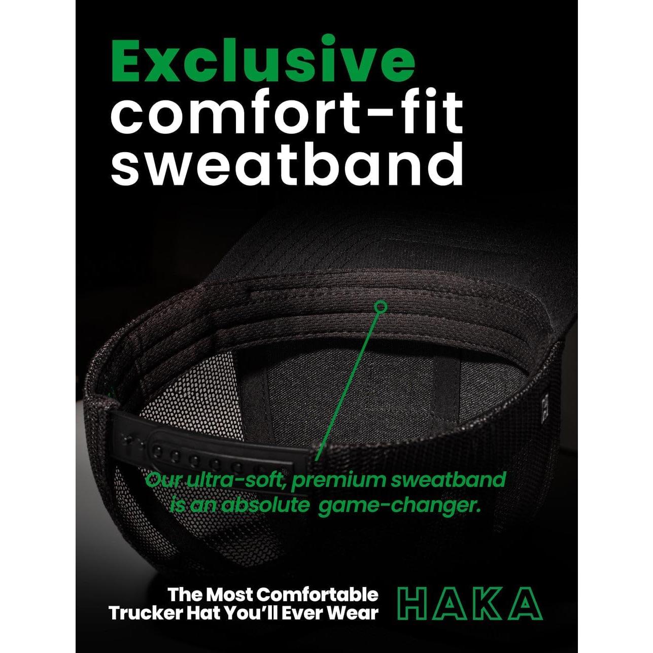 Gorra Trucker HAKA MIA Negra Ajustable Unisex para Exterior