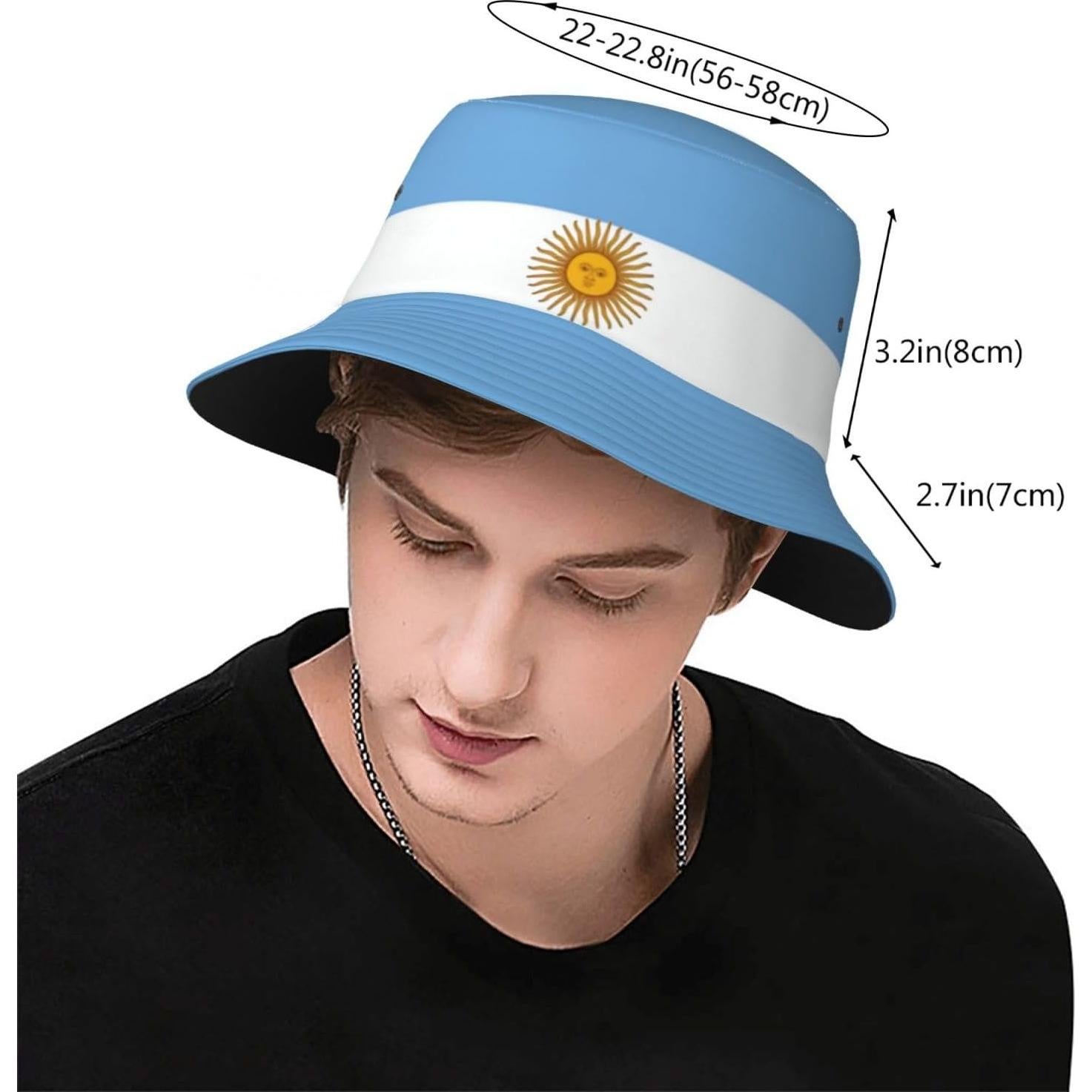 Gorro de Cubo Unisex con Bandera Argentina - Protección Solar