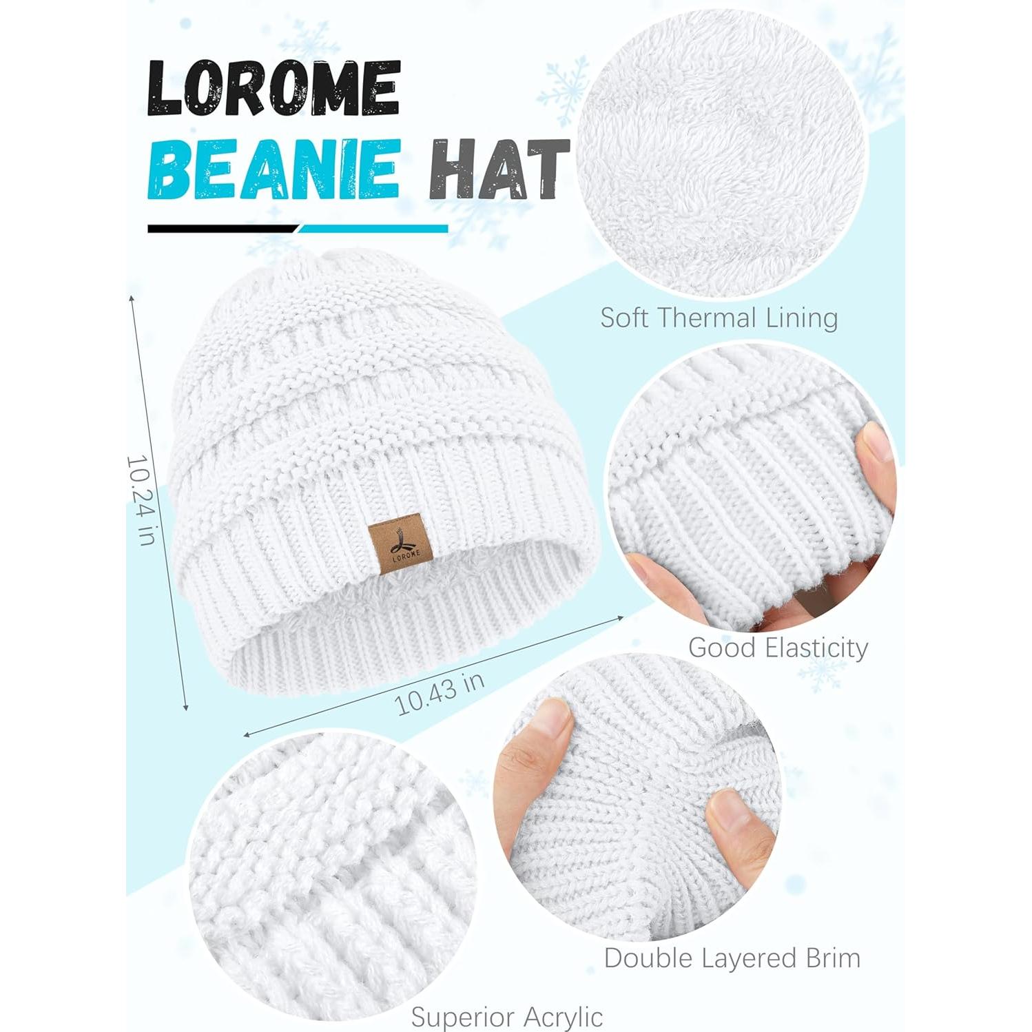 Conjunto de gorro, bufanda y guantes táctiles LOROME - Invierno unisex