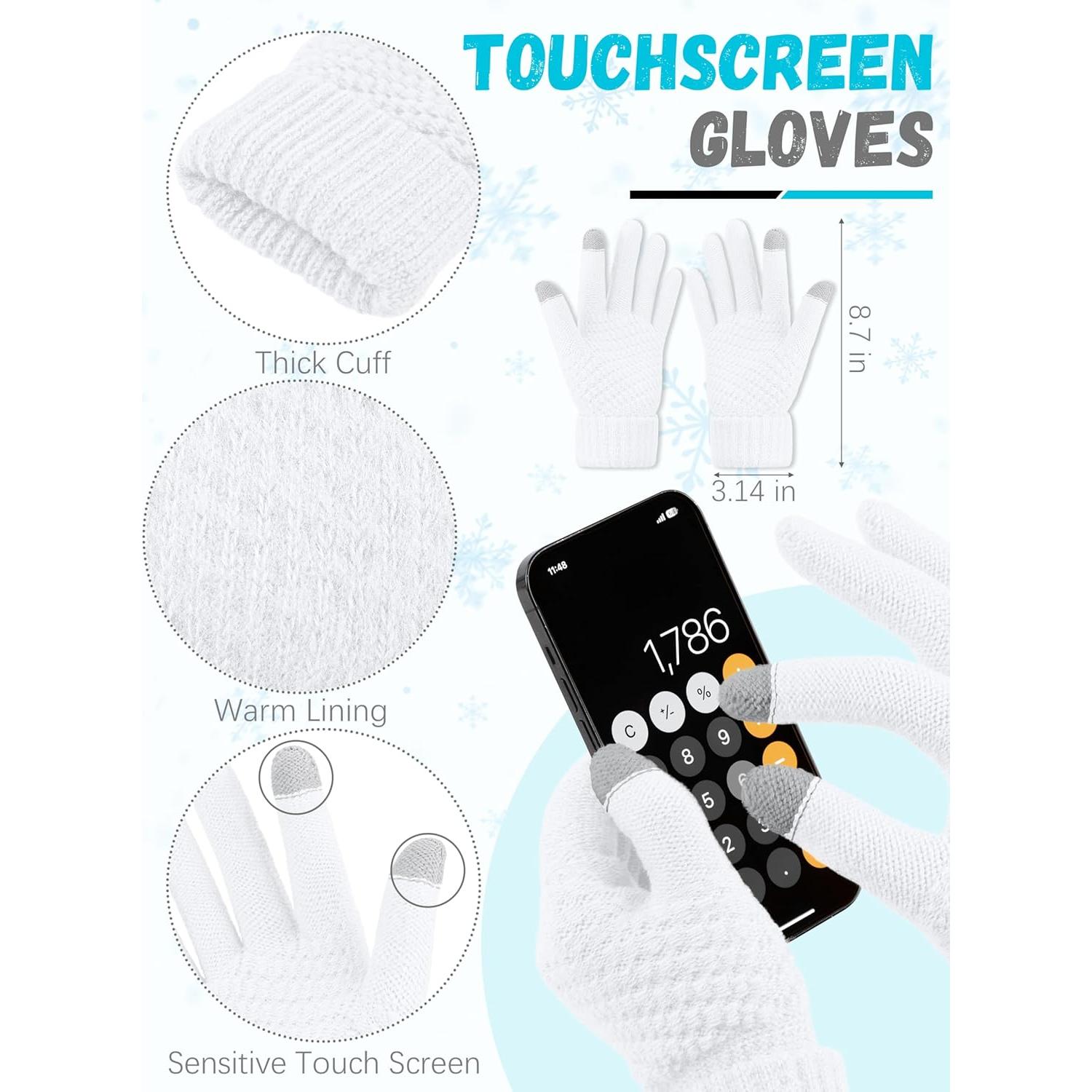 Conjunto de gorro, bufanda y guantes táctiles LOROME - Invierno unisex