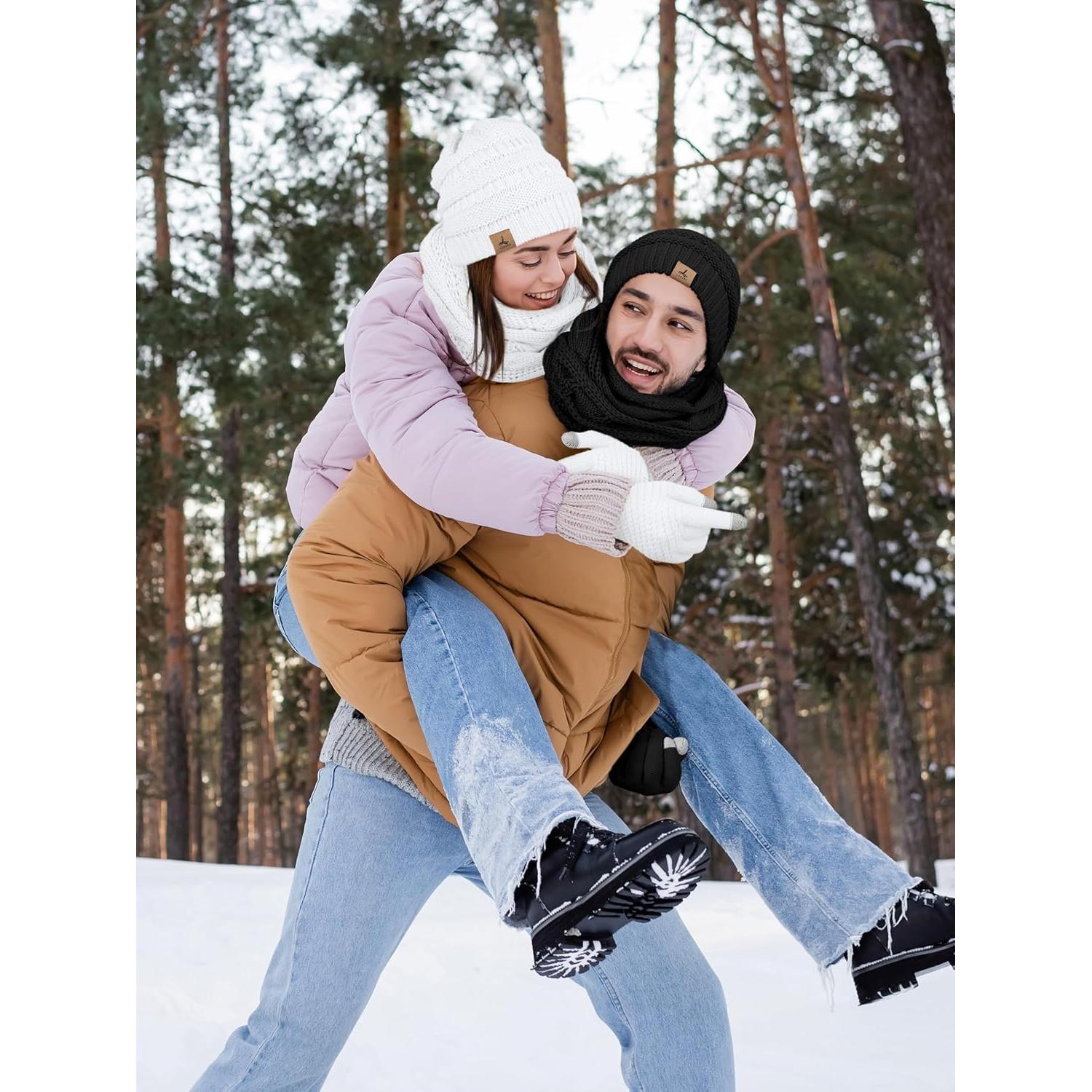 Conjunto de gorro, bufanda y guantes táctiles LOROME - Invierno unisex