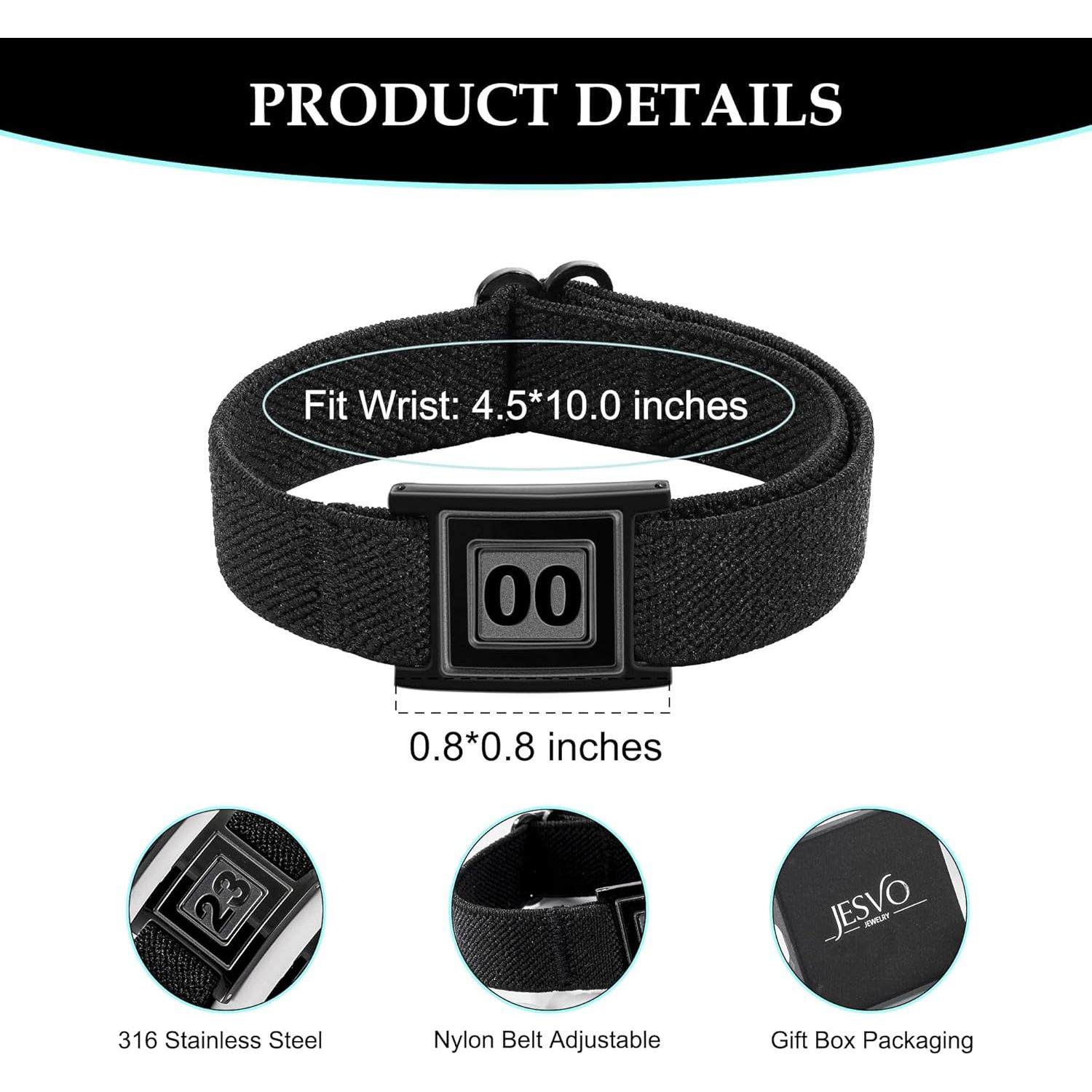 Pulsera Deportiva Ajustable Jesvo para Niños y Hombres - Acero Inoxidable