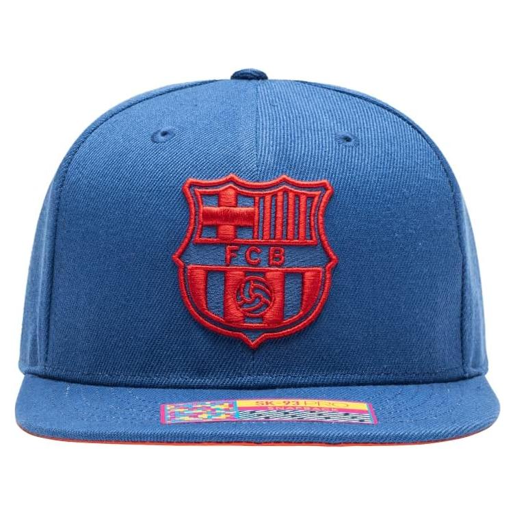 Gorro de Fútbol Ajustable Snapback Barcelona Crayon Azul