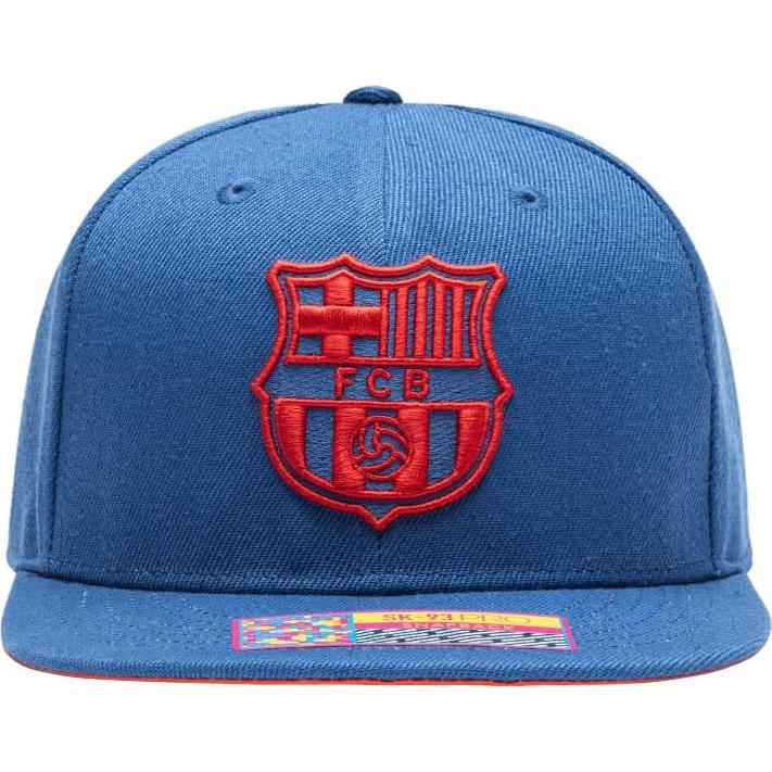 Gorro de Fútbol Ajustable Snapback Barcelona Crayon Azul
