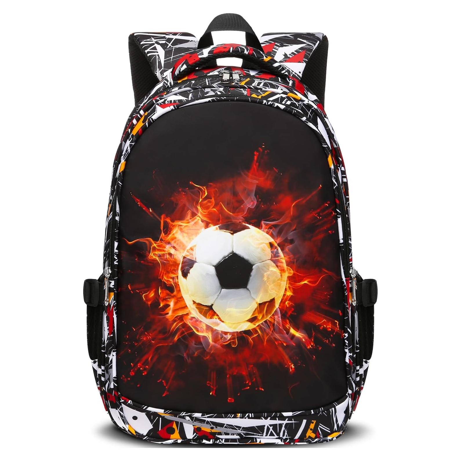 Mochila Escolar FOKDUVB para Niños 20L Negro/Blanco 6-12 Años