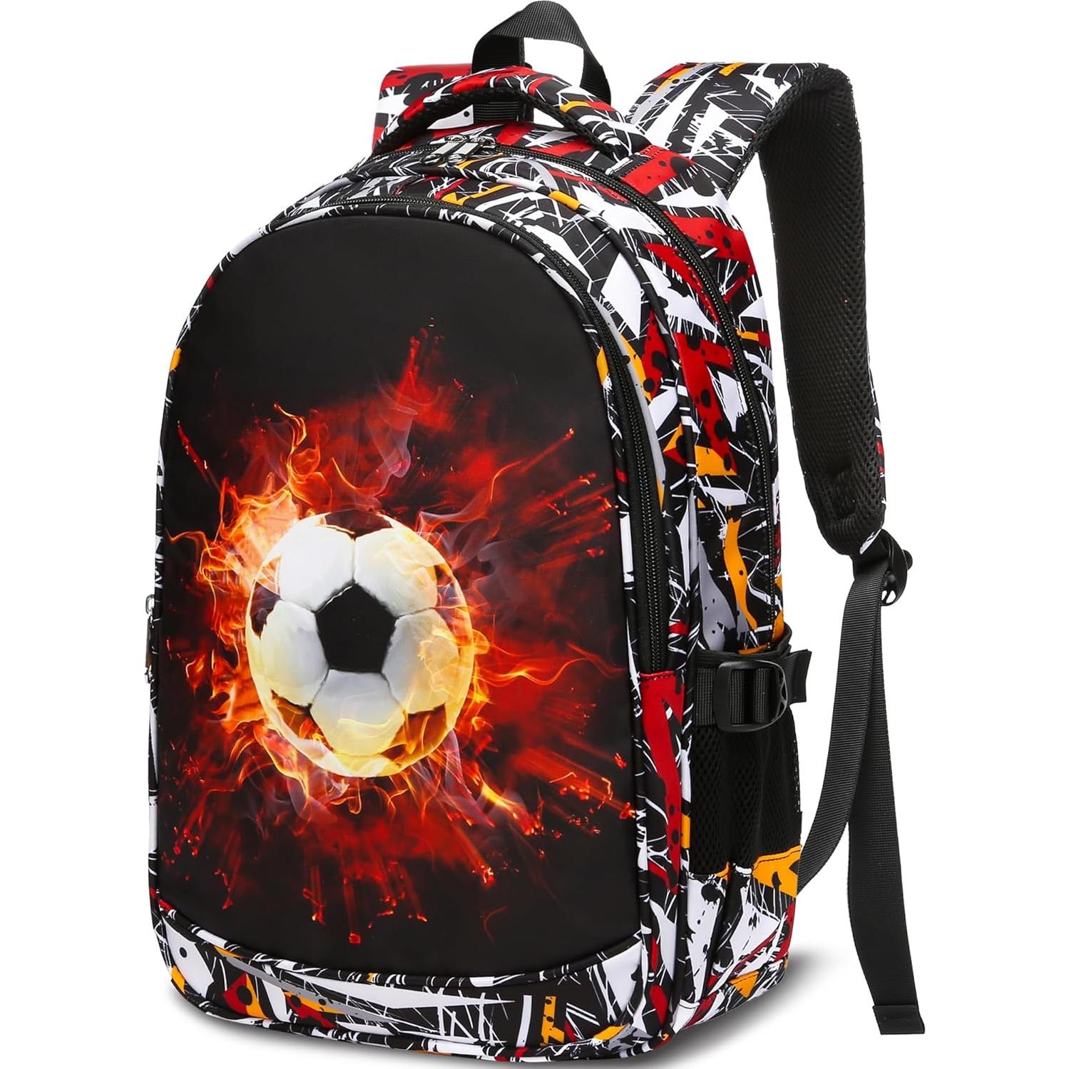 Mochila Escolar FOKDUVB para Niños 20L Negro/Blanco 6-12 Años