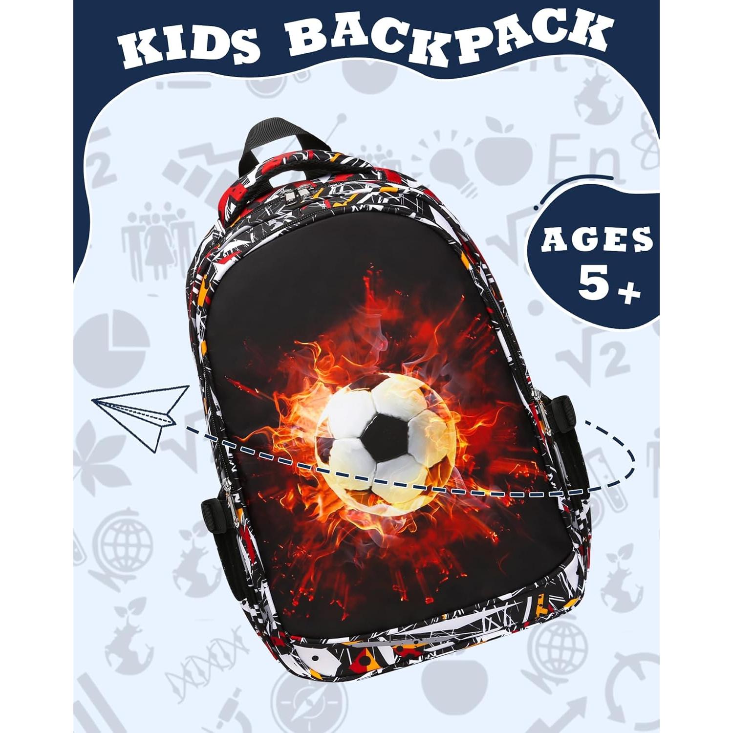 Mochila Escolar FOKDUVB para Niños 20L Negro/Blanco 6-12 Años