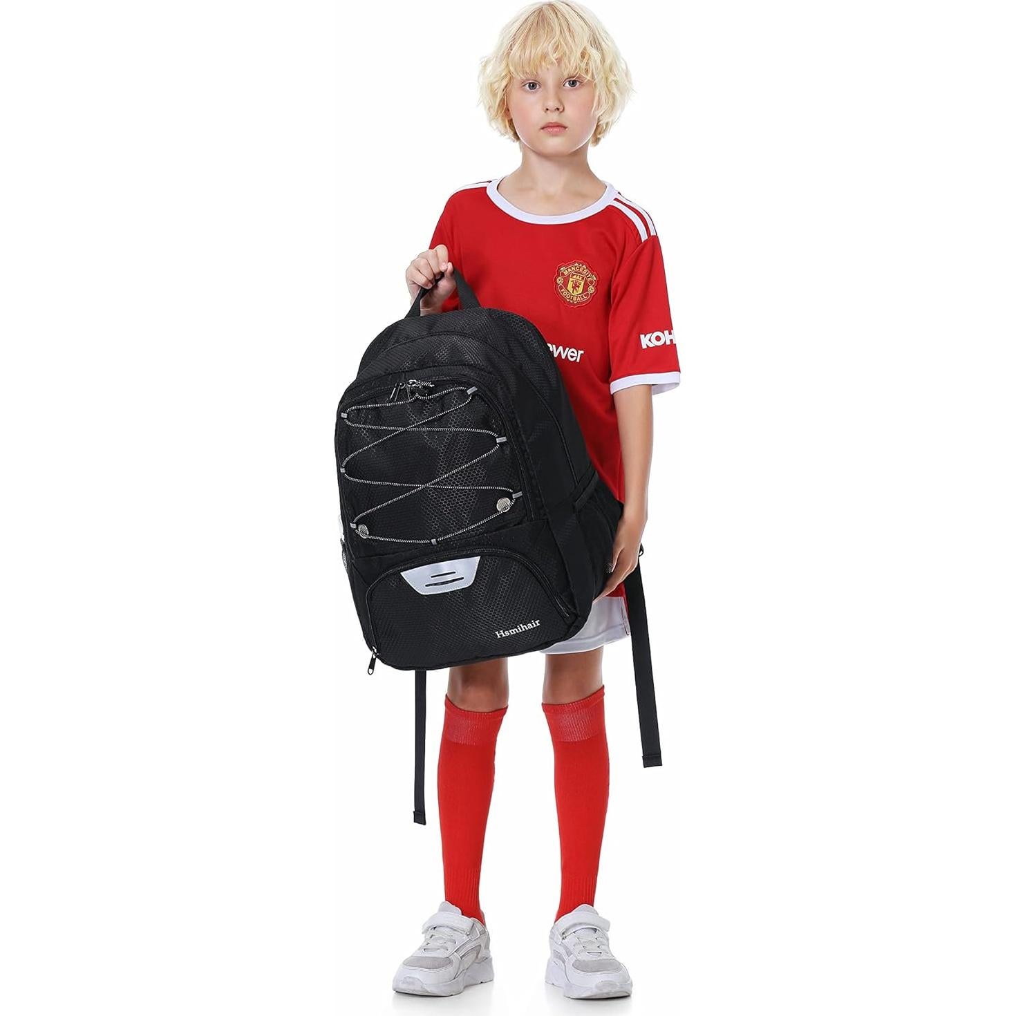Mochila Deportiva Hsmihair Zqb Negro con Compartimento para Balón