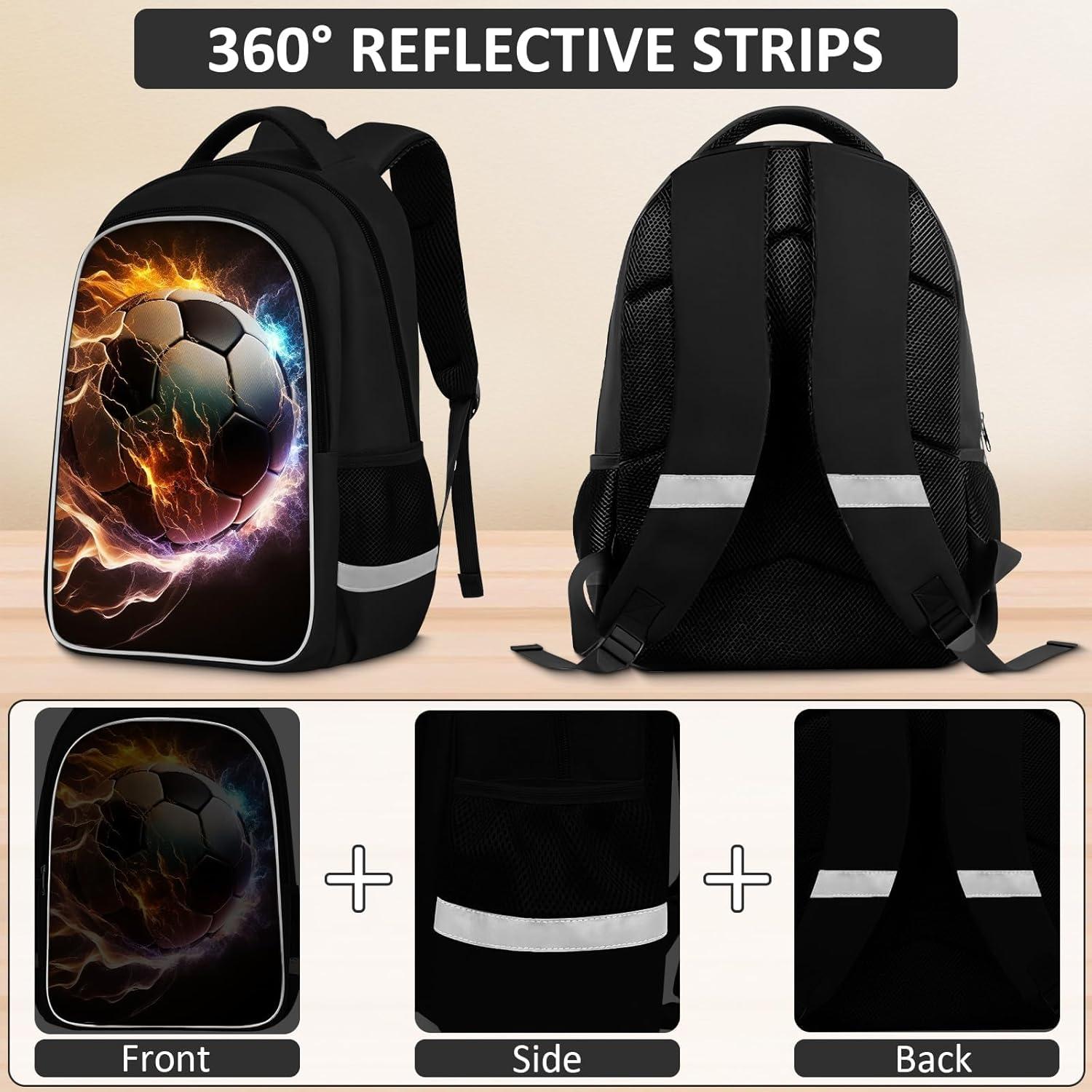 Mochila Escolar TILYTADLY Set Fútbol 4 en 1 43 cm