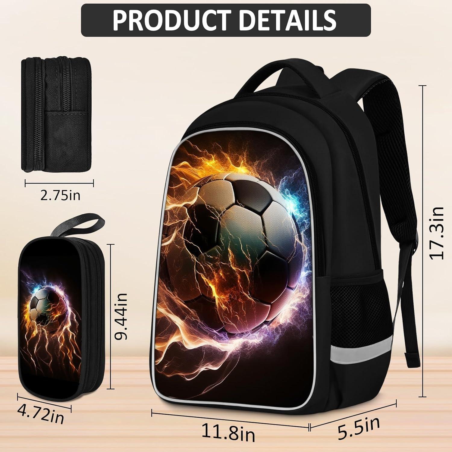 Mochila Escolar TILYTADLY Set Fútbol 4 en 1 43 cm