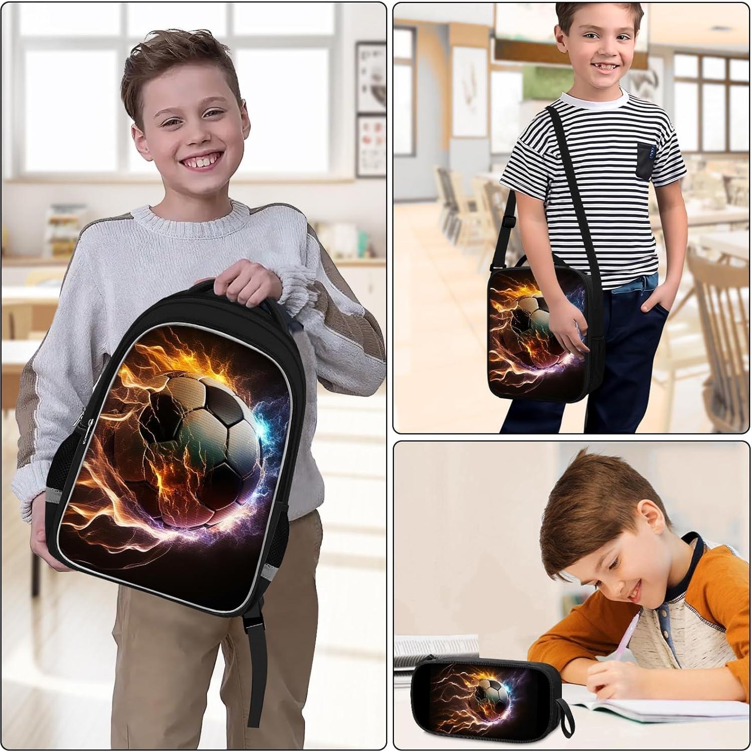 Mochila Escolar TILYTADLY Set Fútbol 4 en 1 43 cm