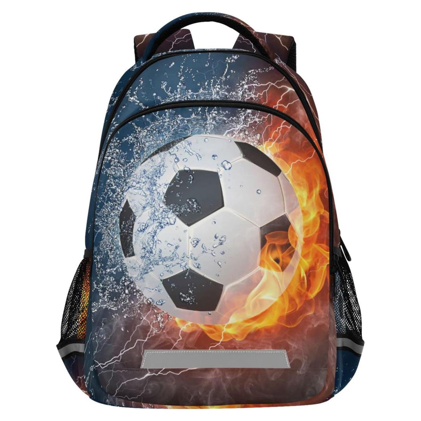 Mochila escolar para niños BOENLE fútbol 29.5x17.5x42.4cm