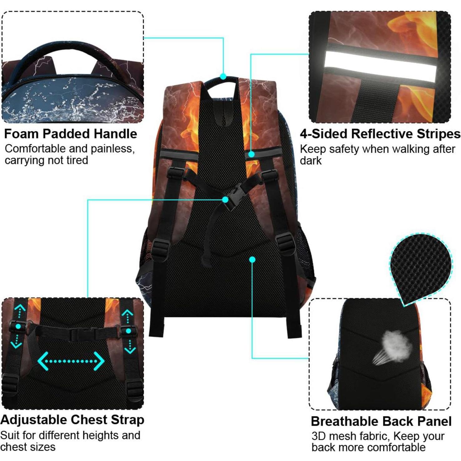 Mochila escolar para niños BOENLE fútbol 29.5x17.5x42.4cm