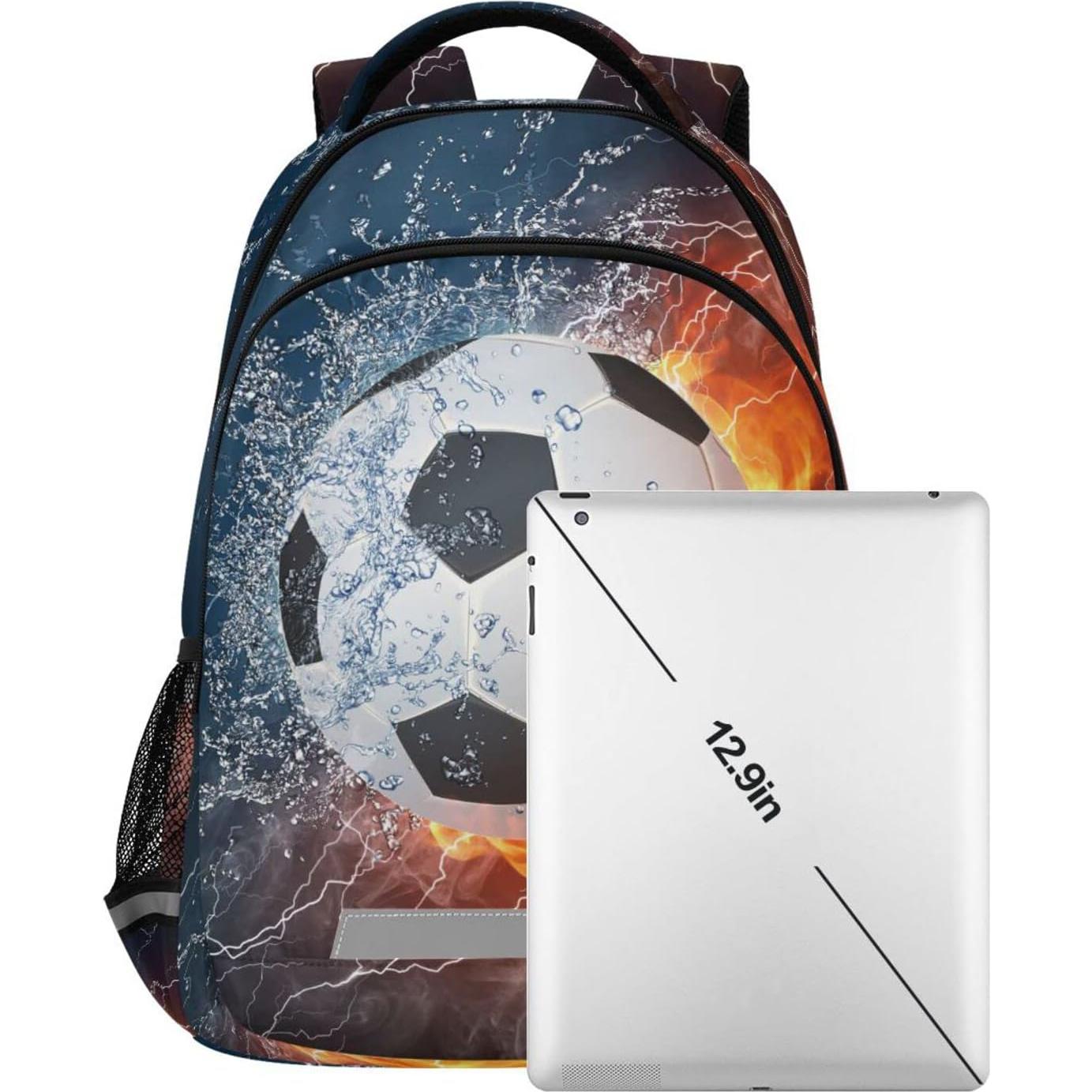 Mochila escolar para niños BOENLE fútbol 29.5x17.5x42.4cm