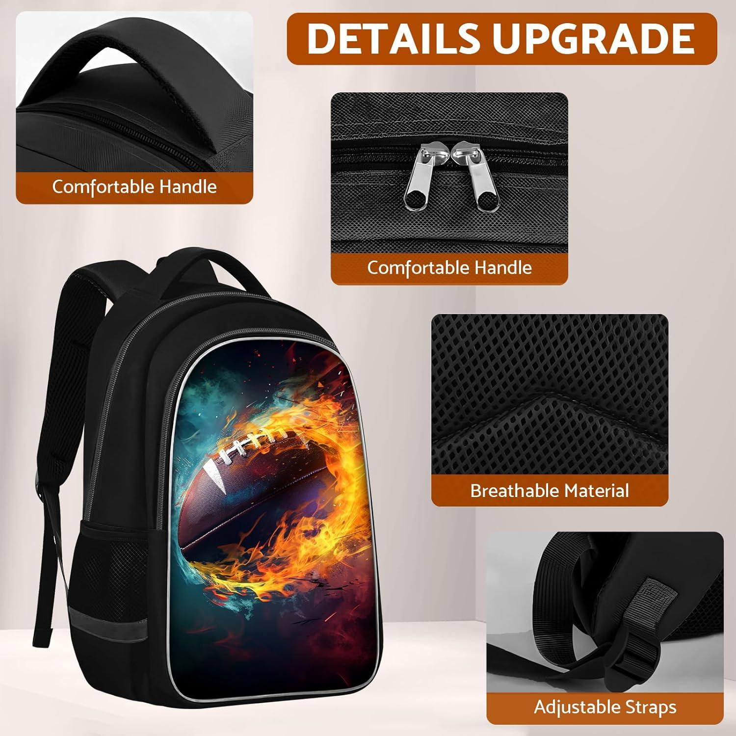 Mochila Escolar Niños Fútbol Americano 20L 43.9x30x14 cm