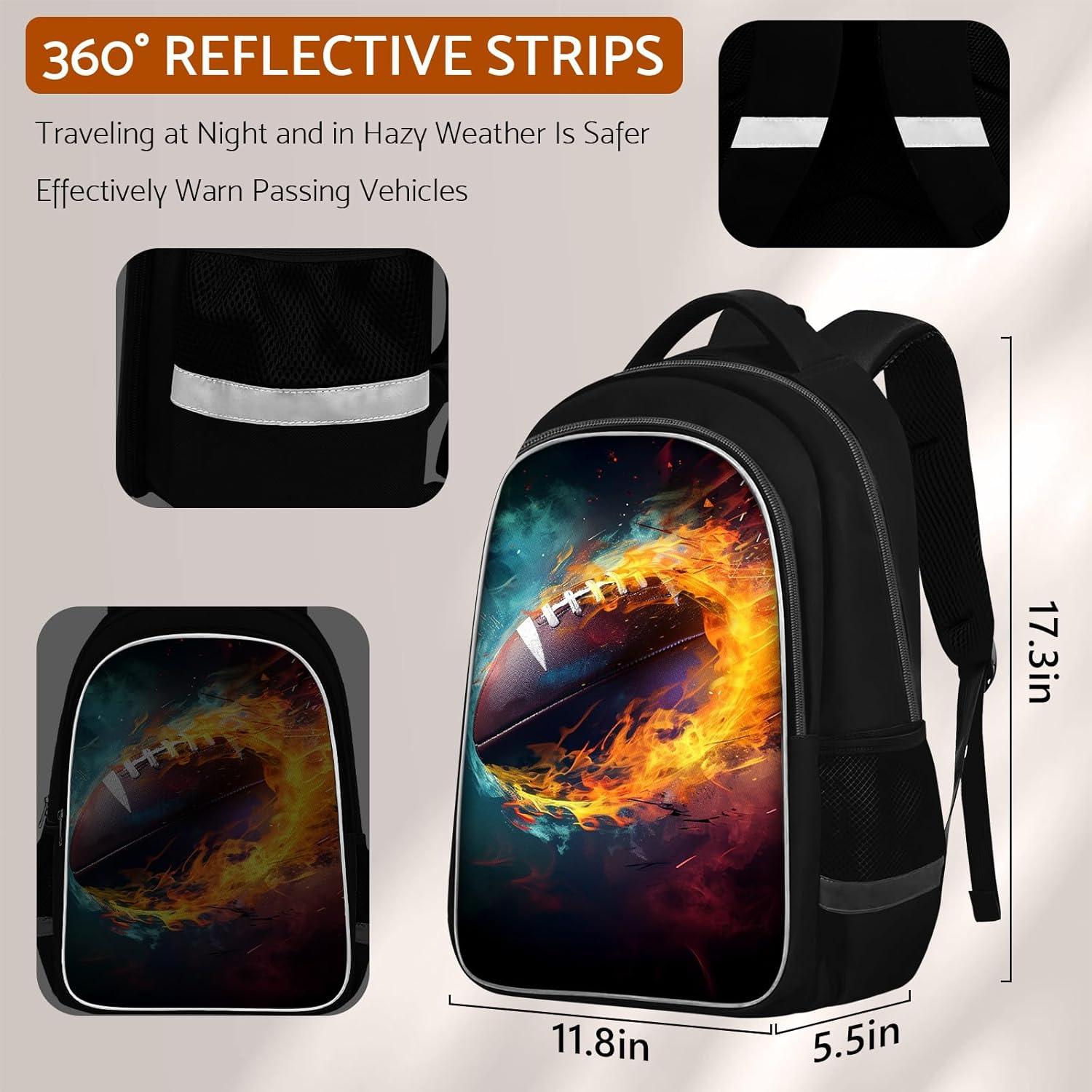 Mochila Escolar Niños Fútbol Americano 20L 43.9x30x14 cm