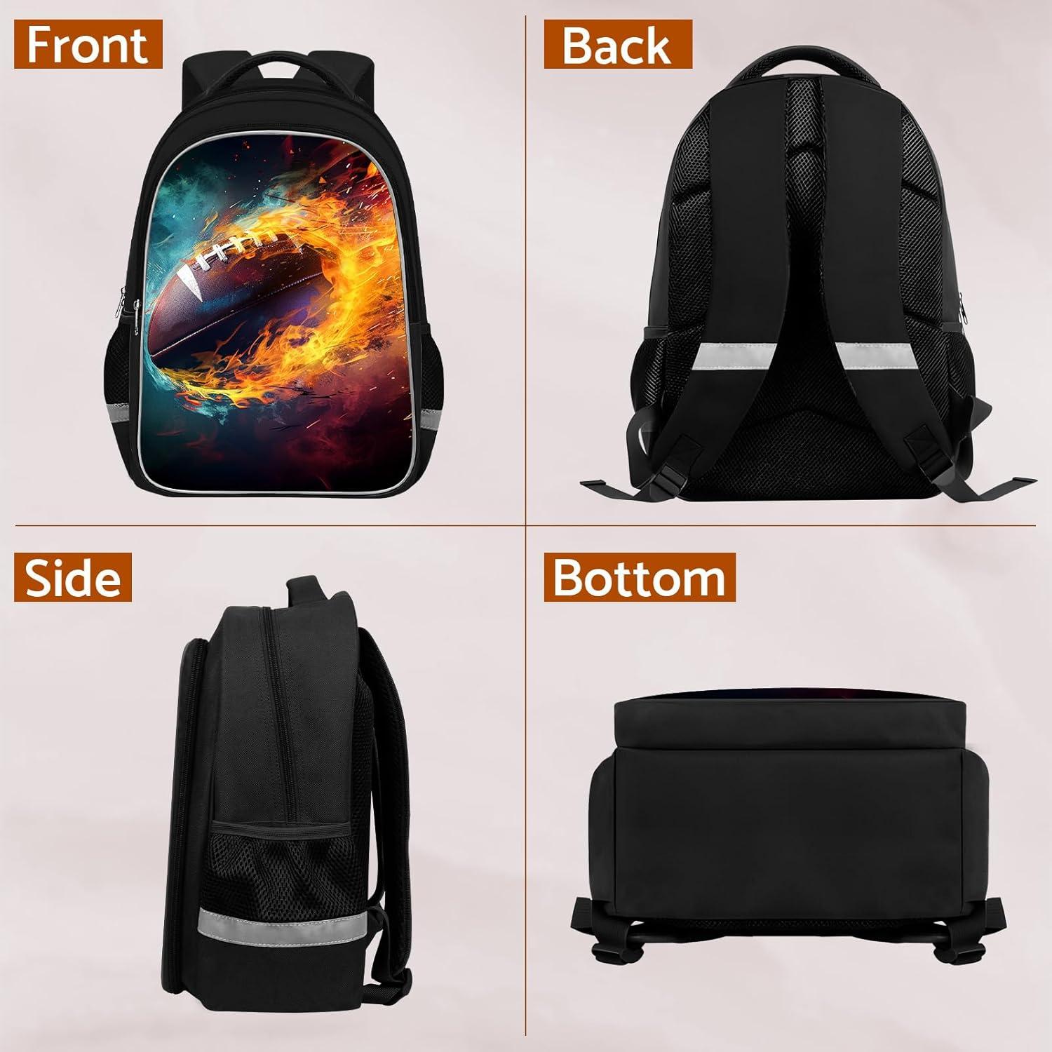 Mochila Escolar Niños Fútbol Americano 20L 43.9x30x14 cm