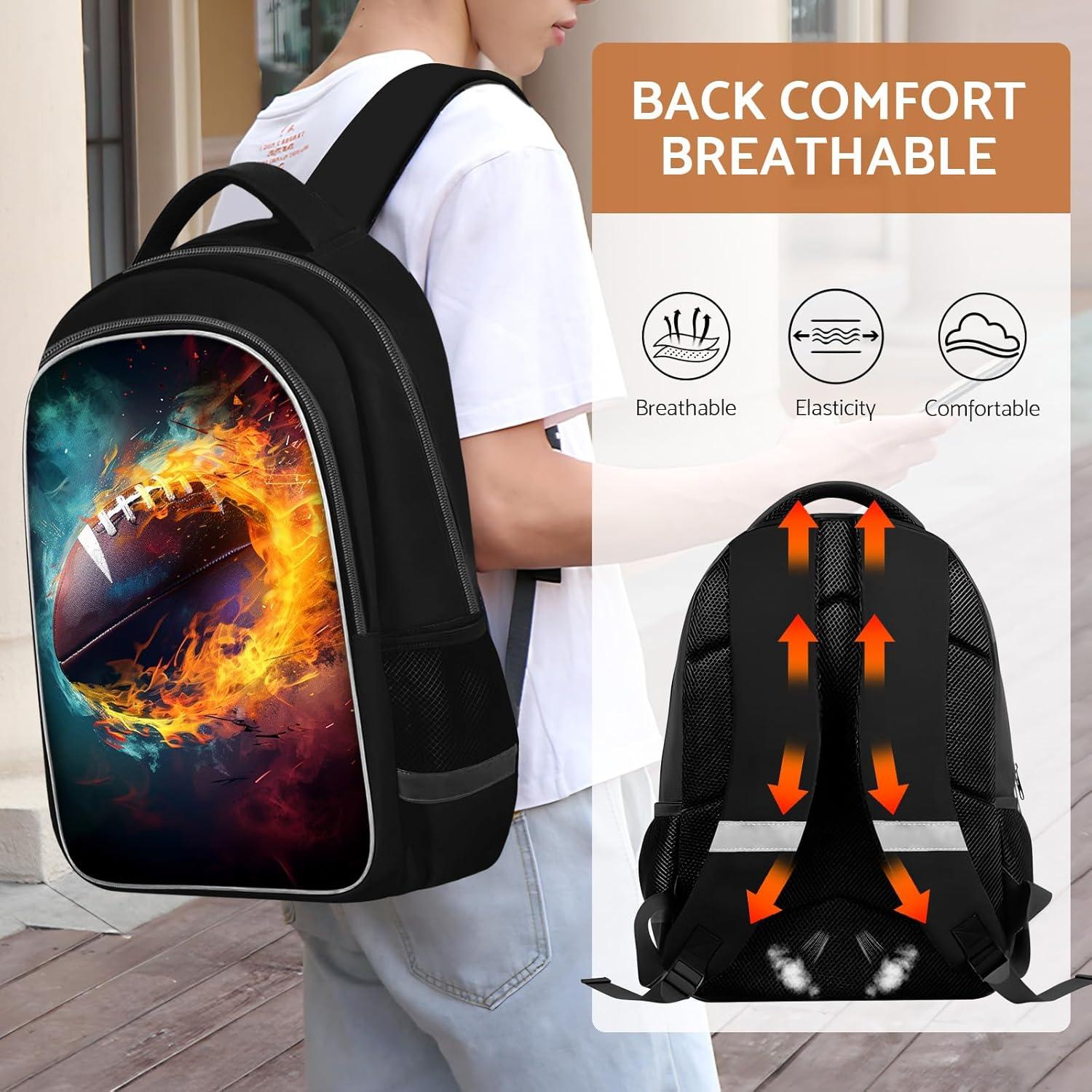 Mochila Escolar Niños Fútbol Americano 20L 43.9x30x14 cm