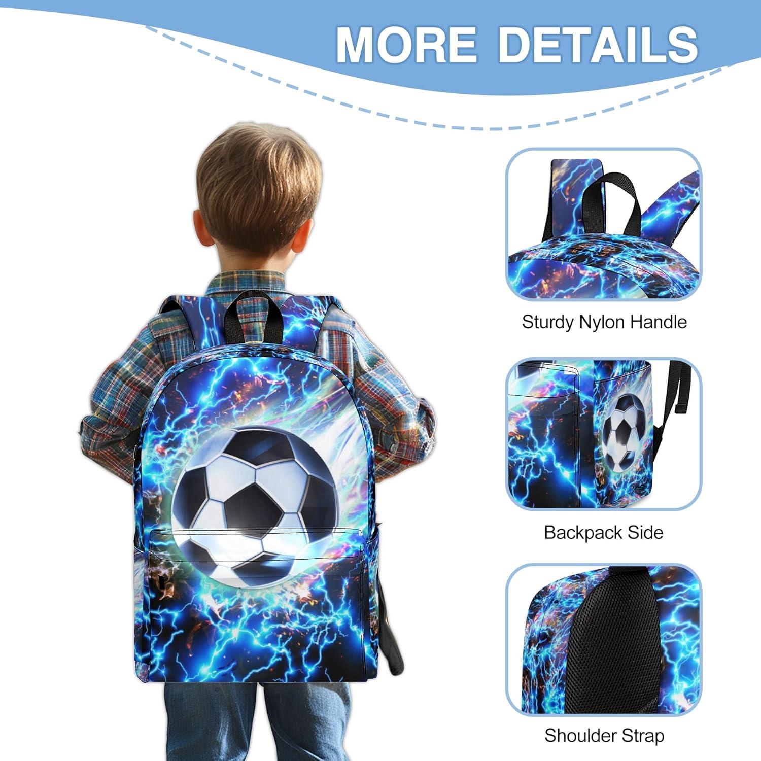 Juego de Mochilas 3 Piezas Ansteade Fútbol Azul 15L