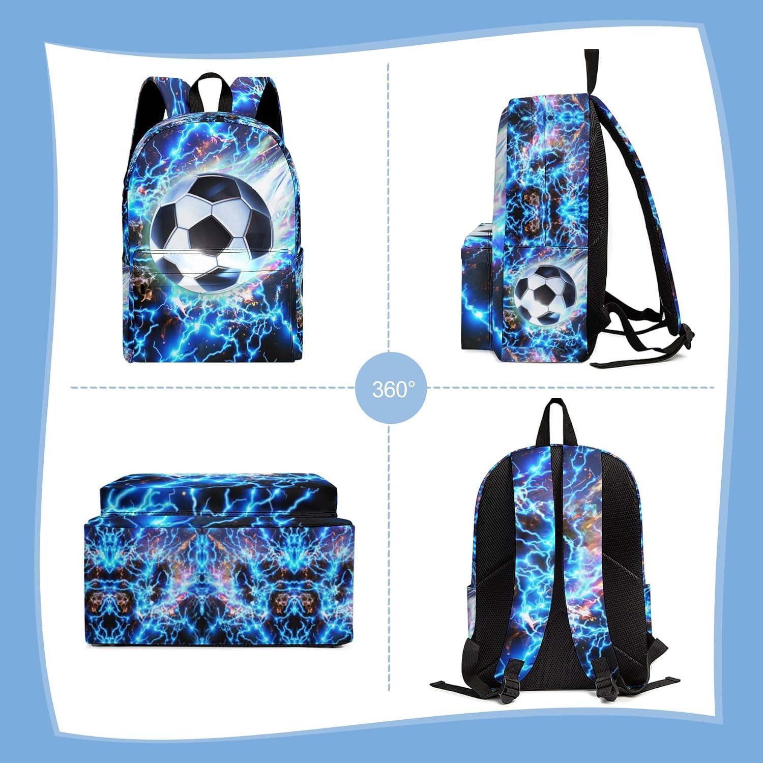 Juego de Mochilas 3 Piezas Ansteade Fútbol Azul 15L