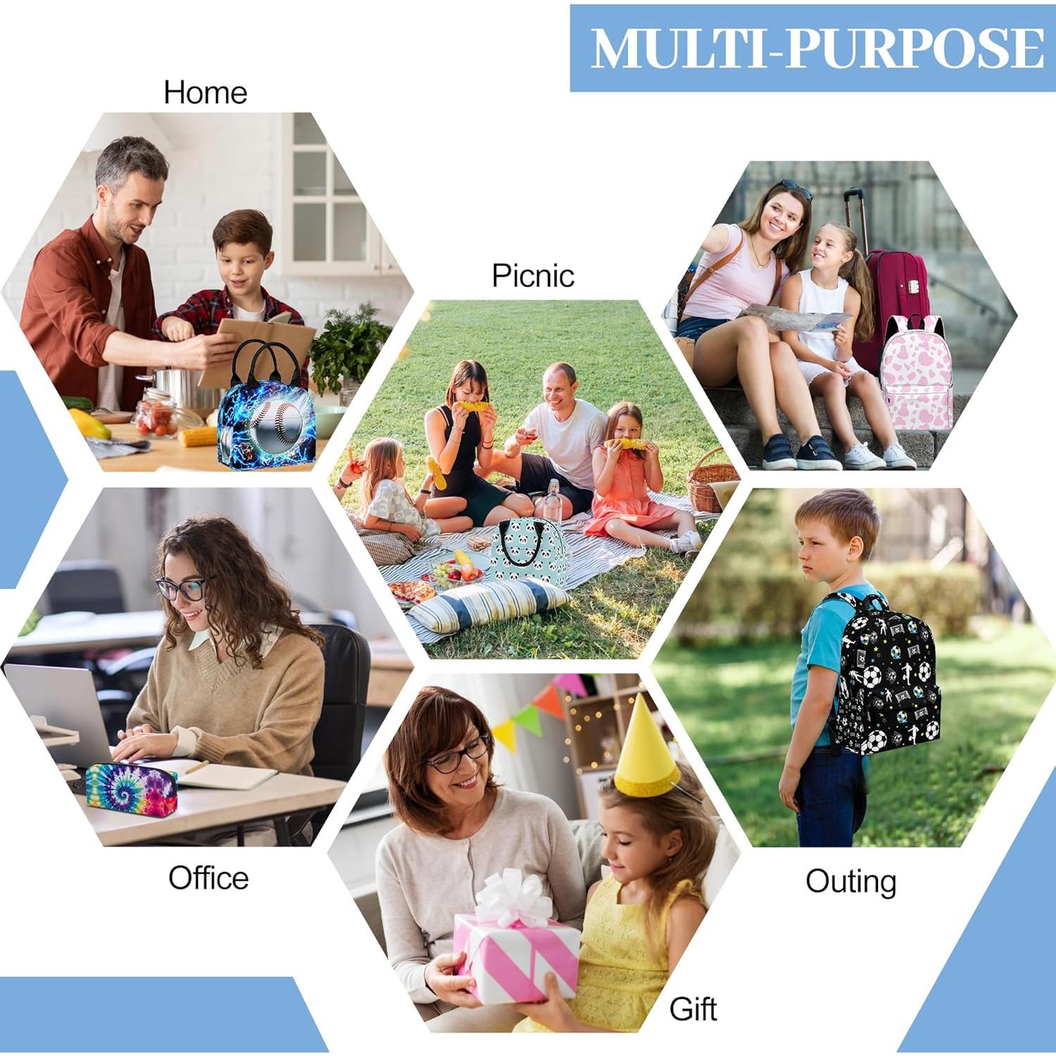 Juego de Mochilas 3 Piezas Ansteade Fútbol Azul 15L