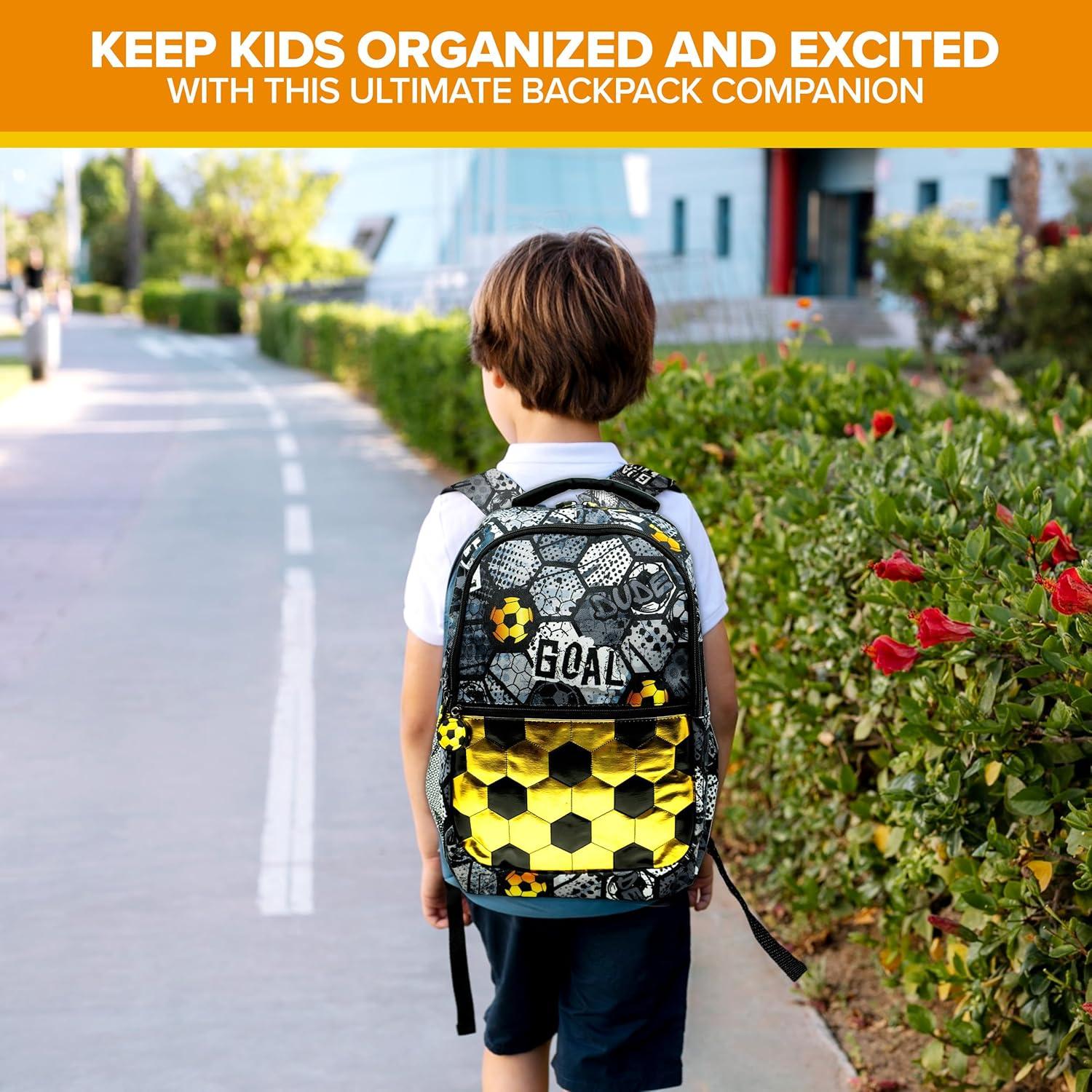 Mochila Temática para Niños Decorably 42cm Fútbol 3 Compartimentos